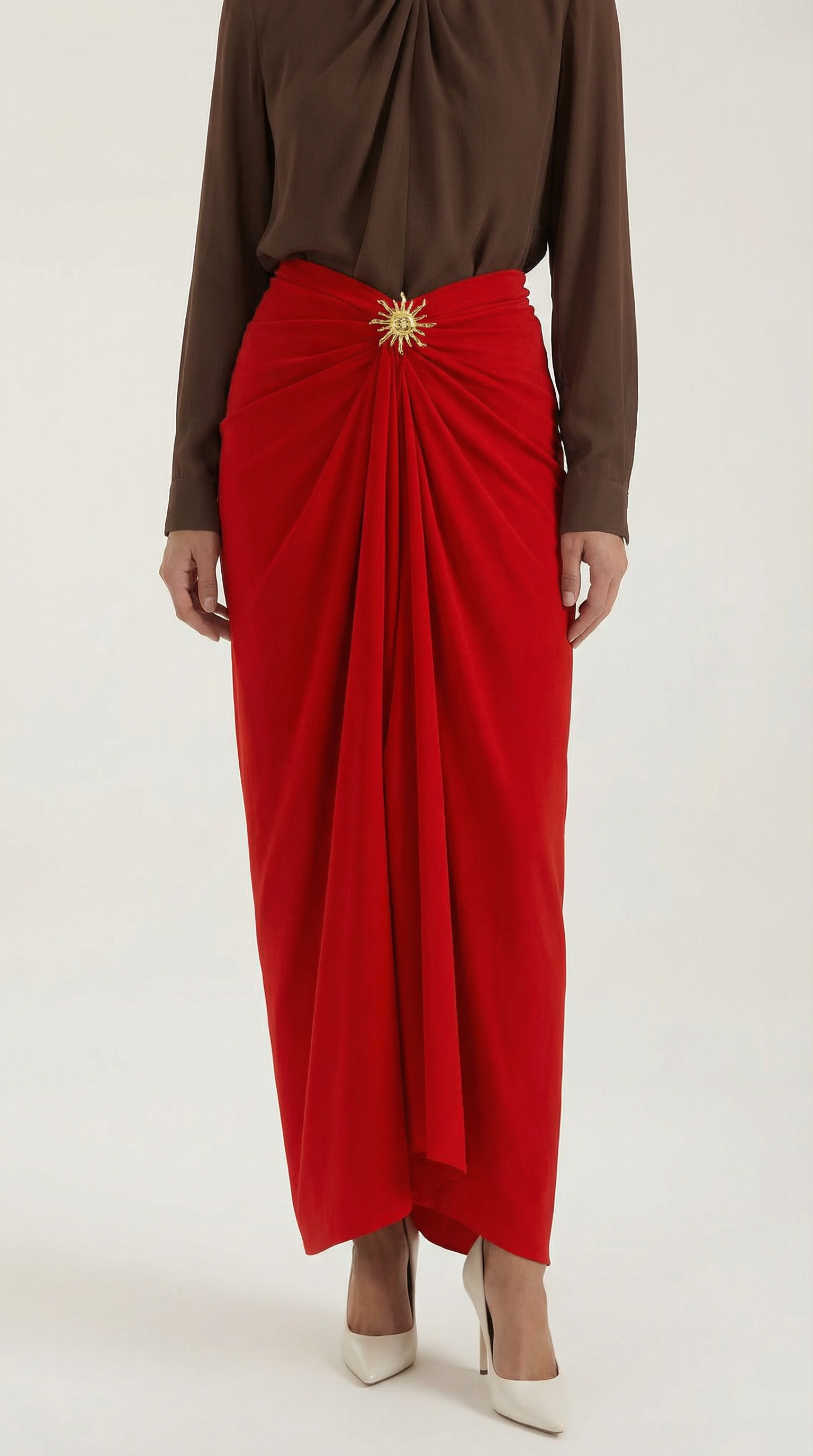 Falda midi de diseño entallado