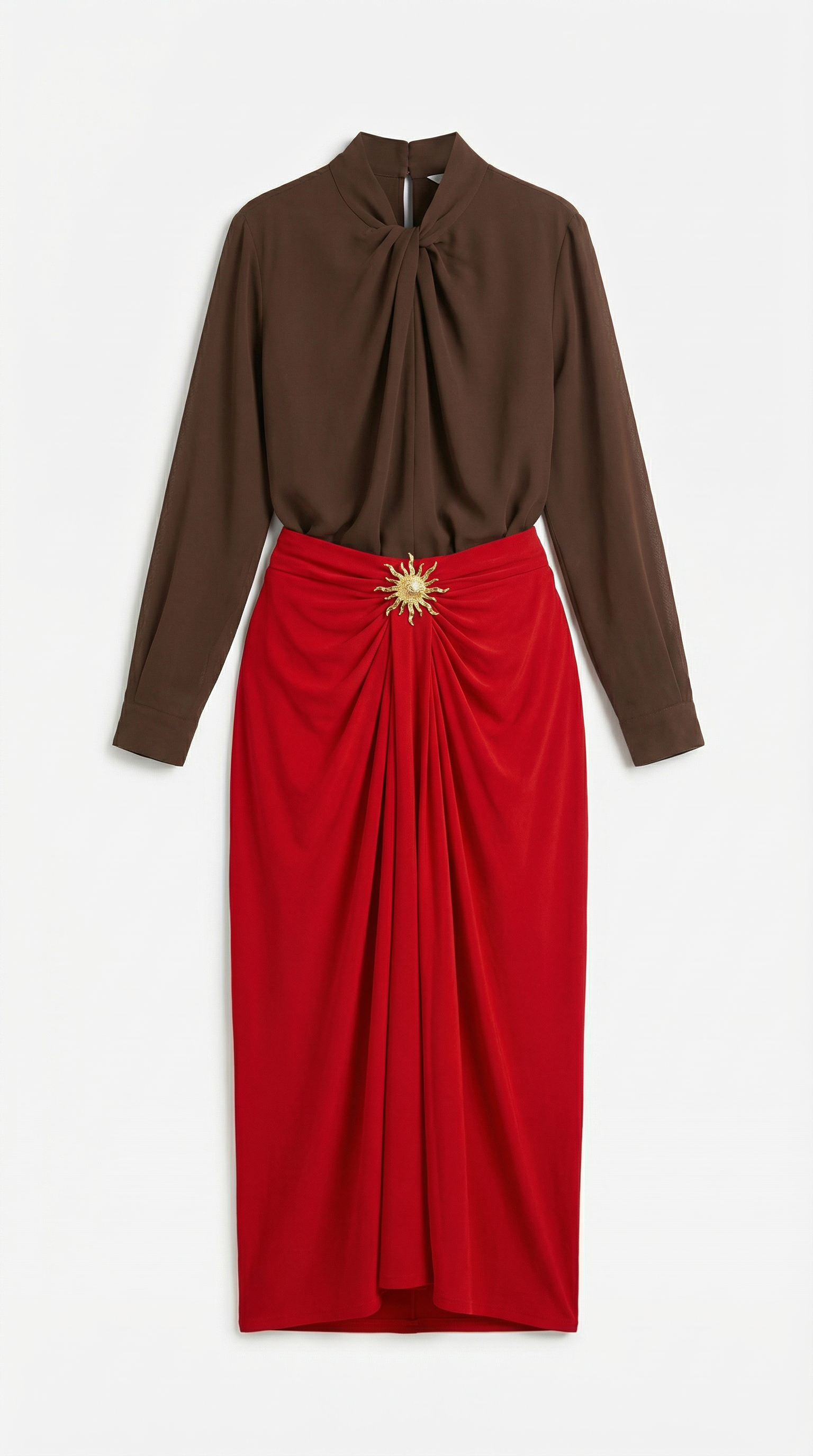 Falda midi de diseño entallado