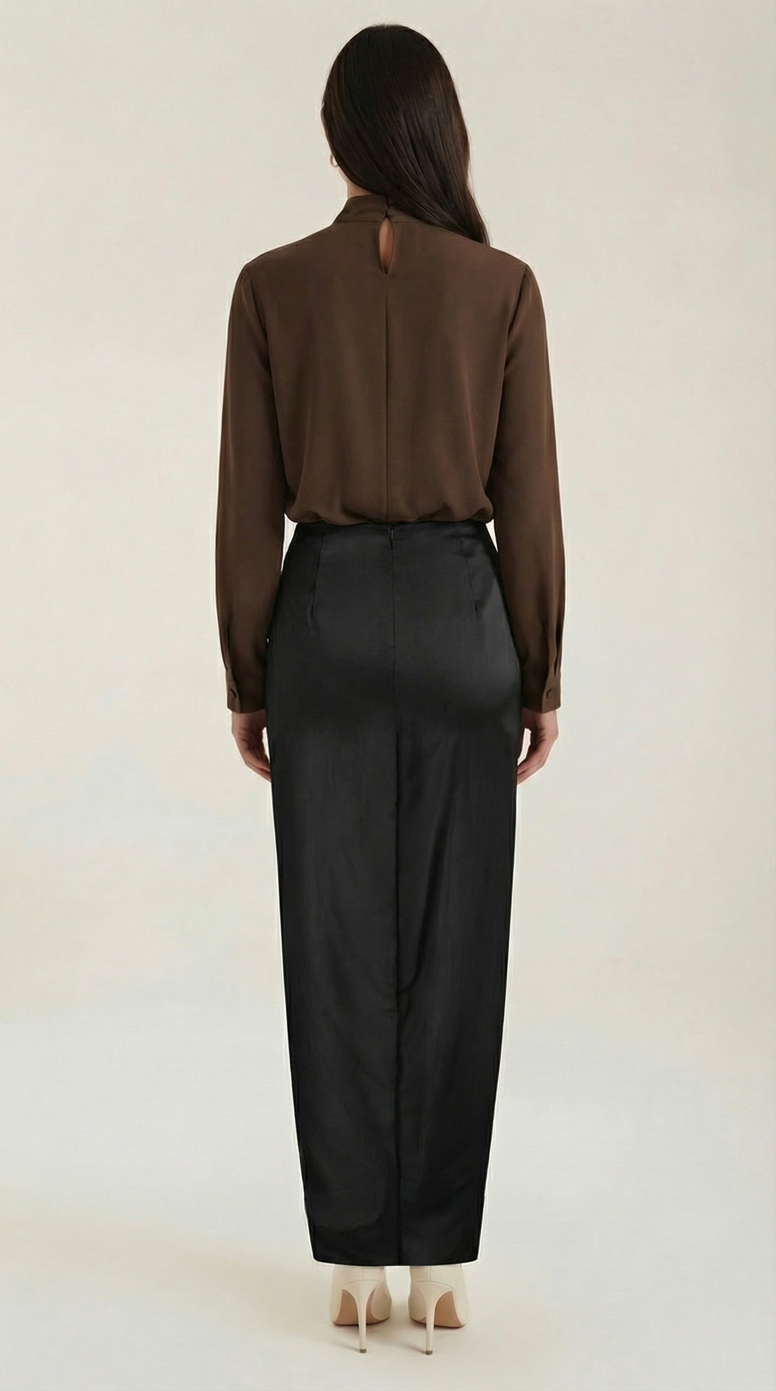 Falda midi de diseño entallado