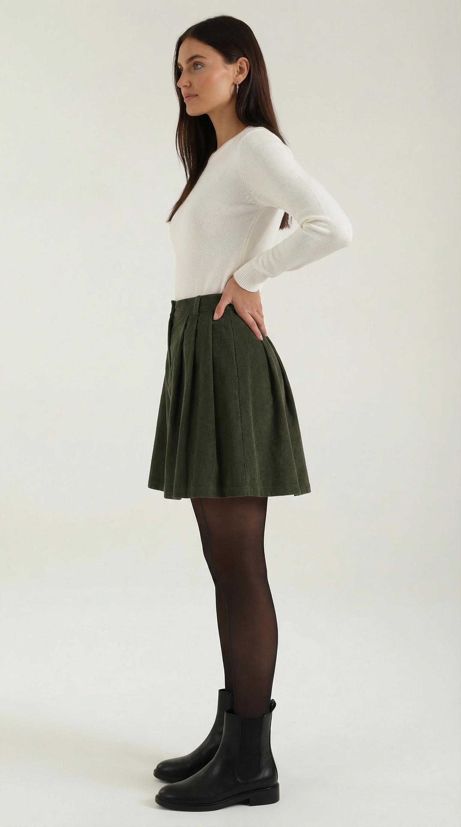 Falda plisada en línea A de movimiento fluido