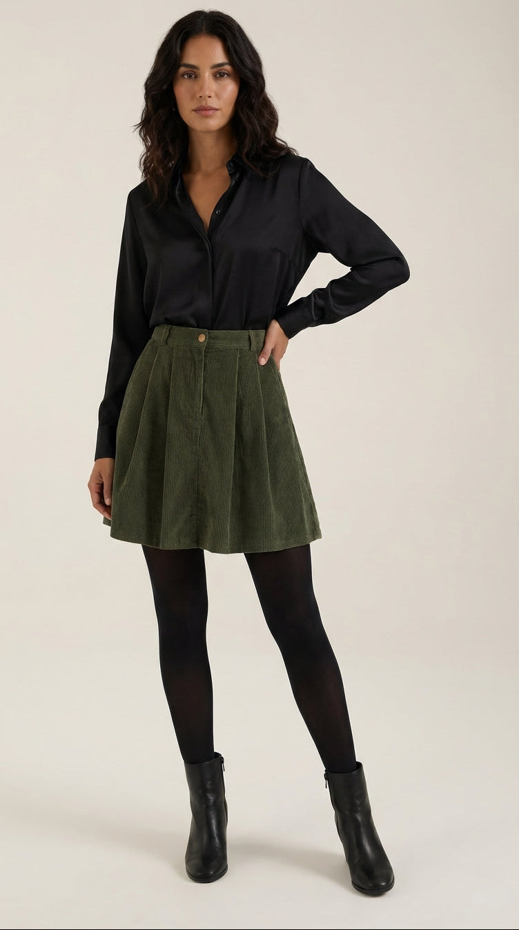 Falda plisada en línea A de movimiento fluido