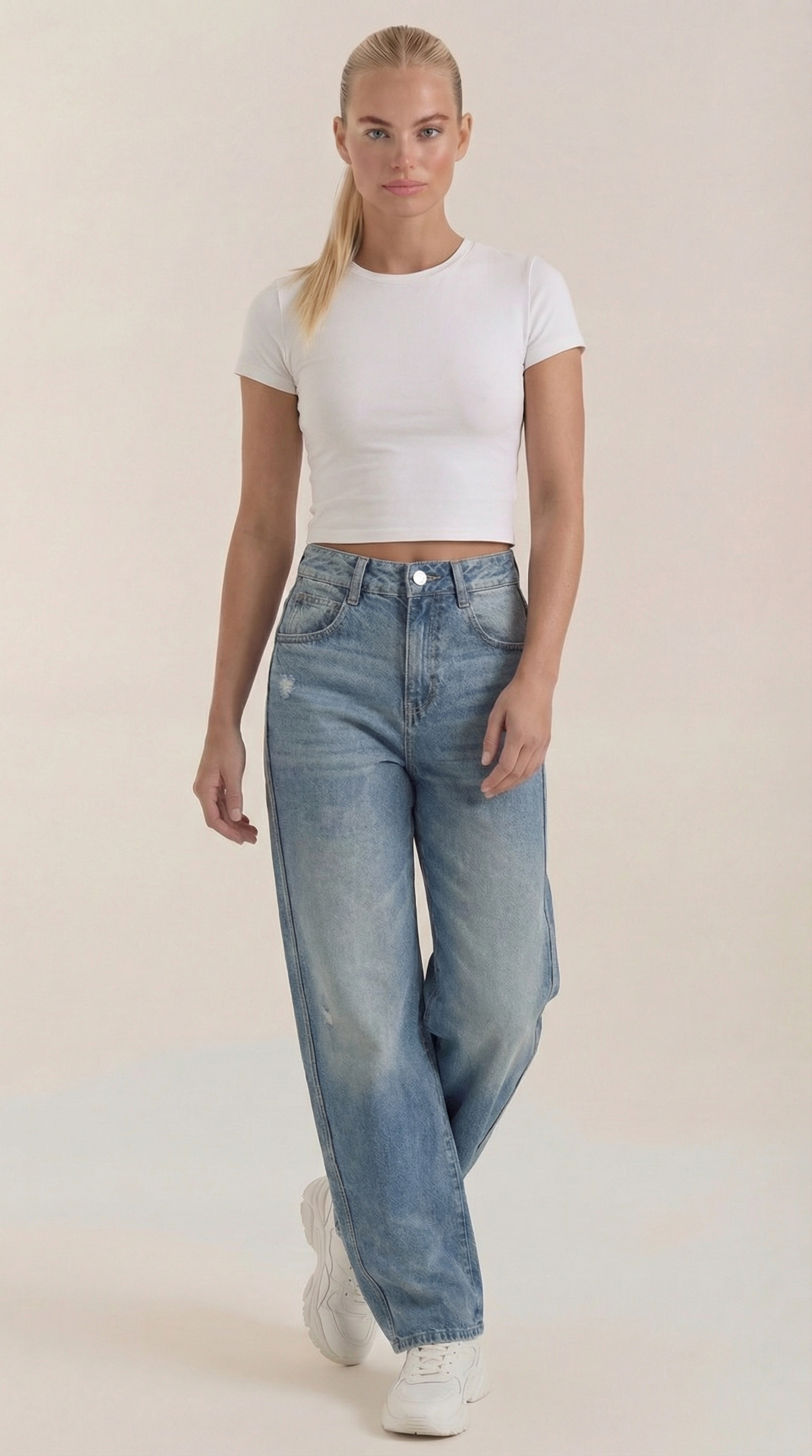 Jeans de pierna ancha de estilo urbano