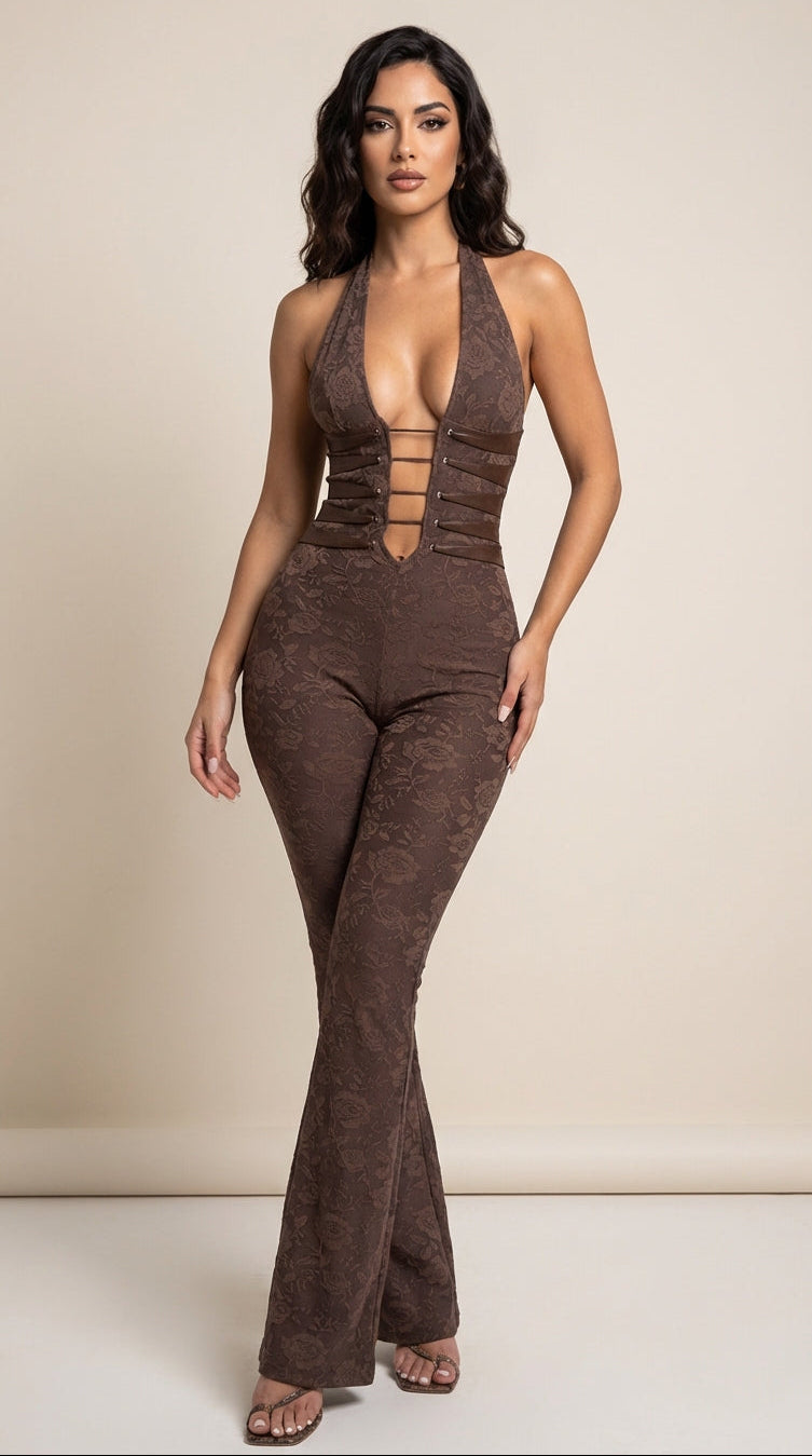 Mono Encaje Escote Profundo