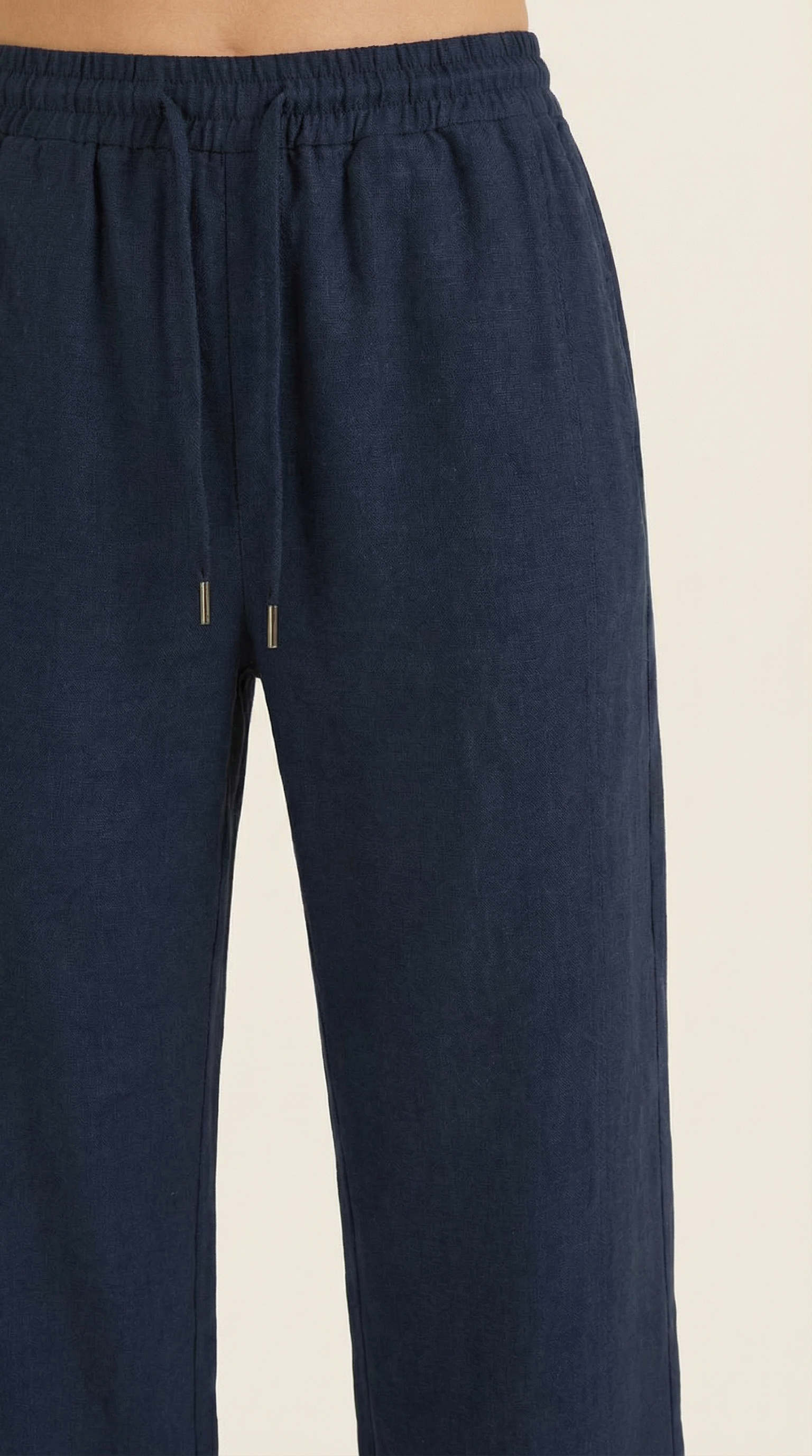 Pantalón ancho con cordón de estilo casual