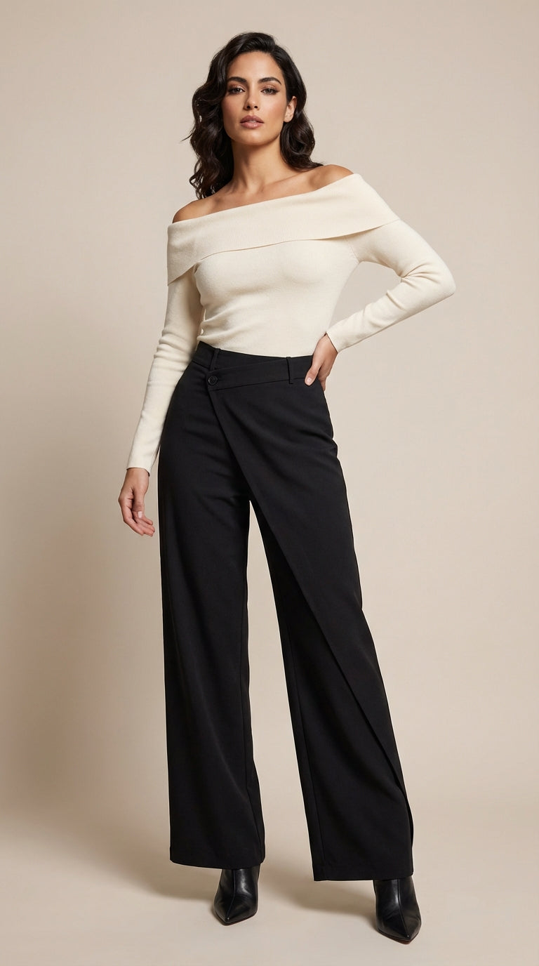 Pantalón asimétrico de silueta moderna