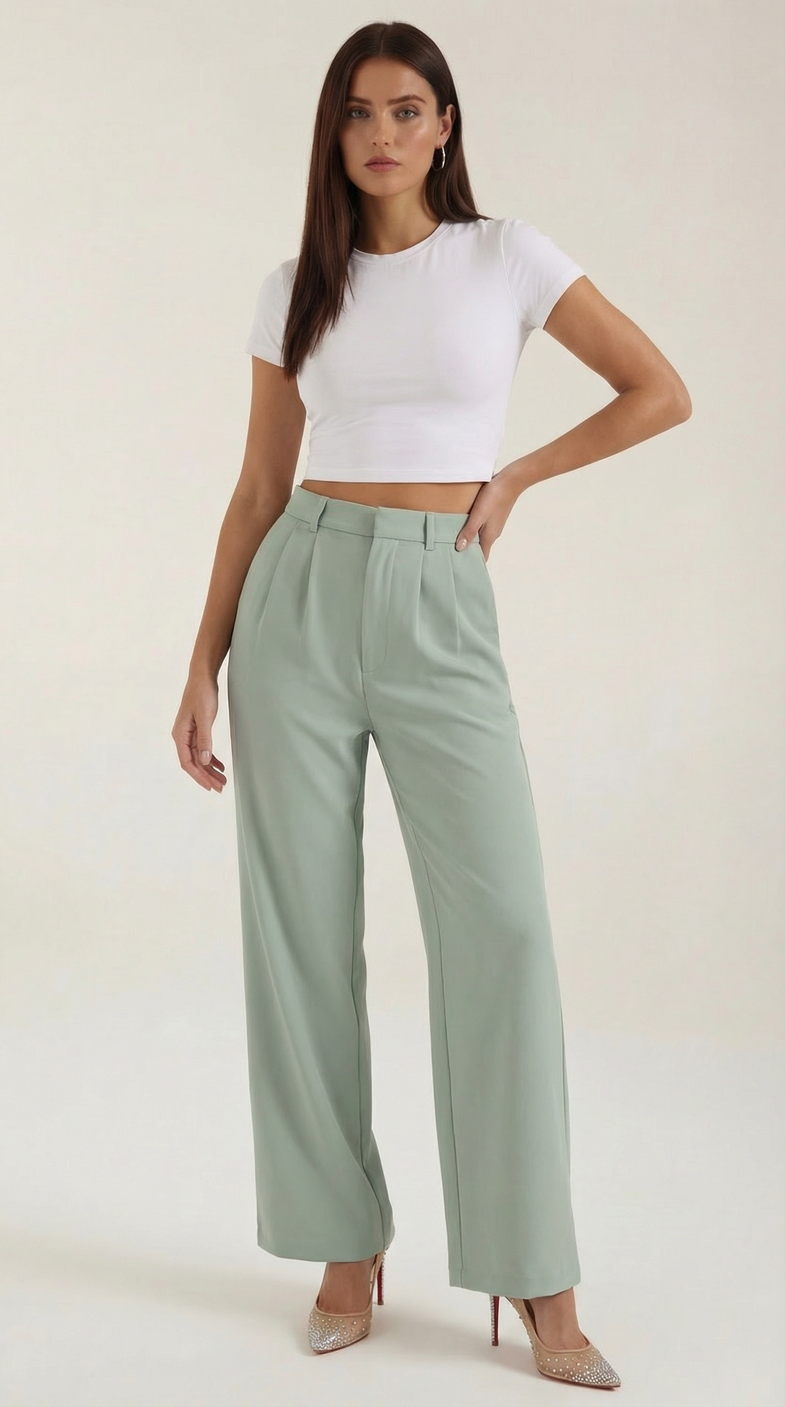 Pantalón de pierna ancha de caída fluida