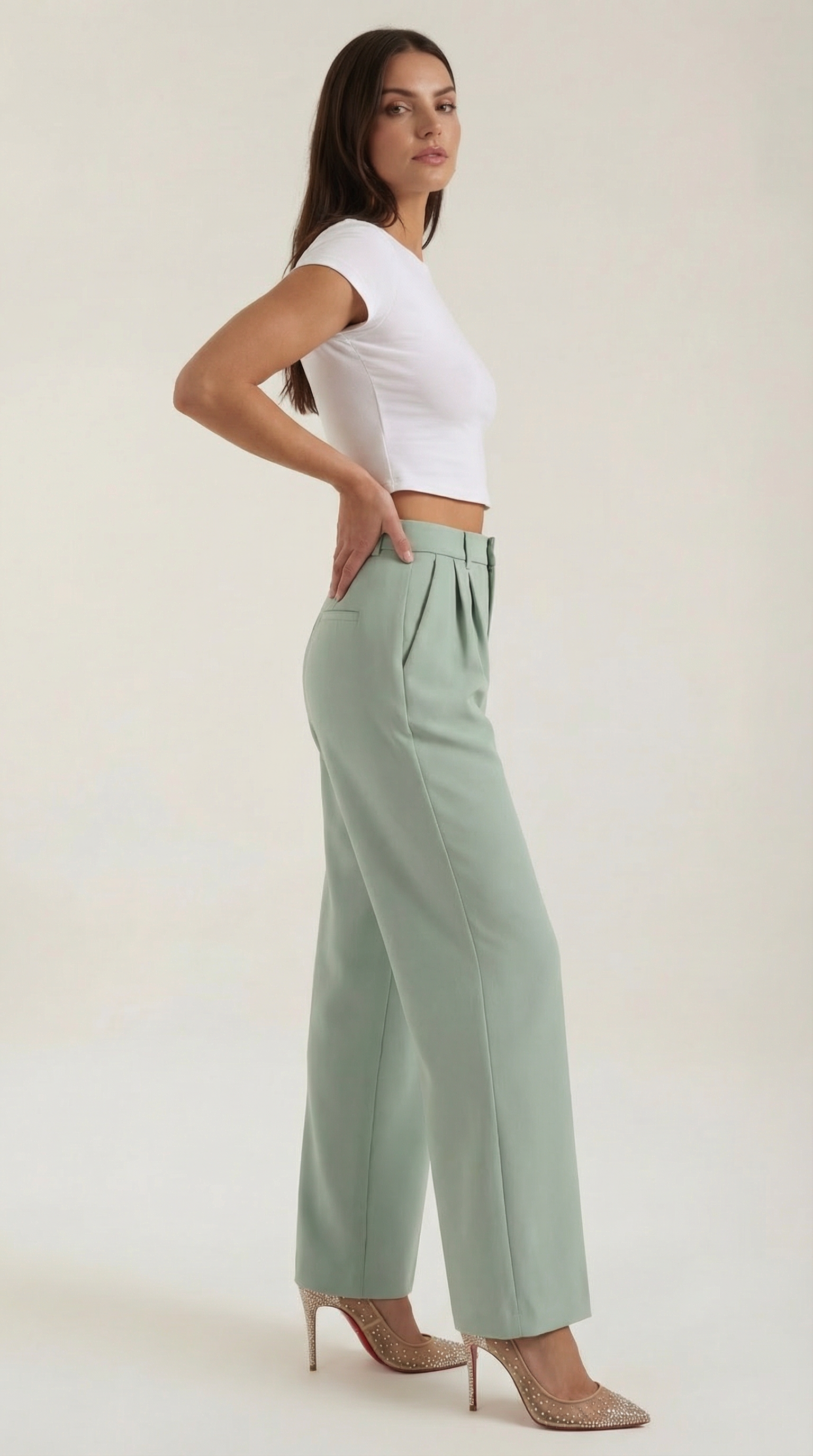 Pantalón de pierna ancha de caída fluida