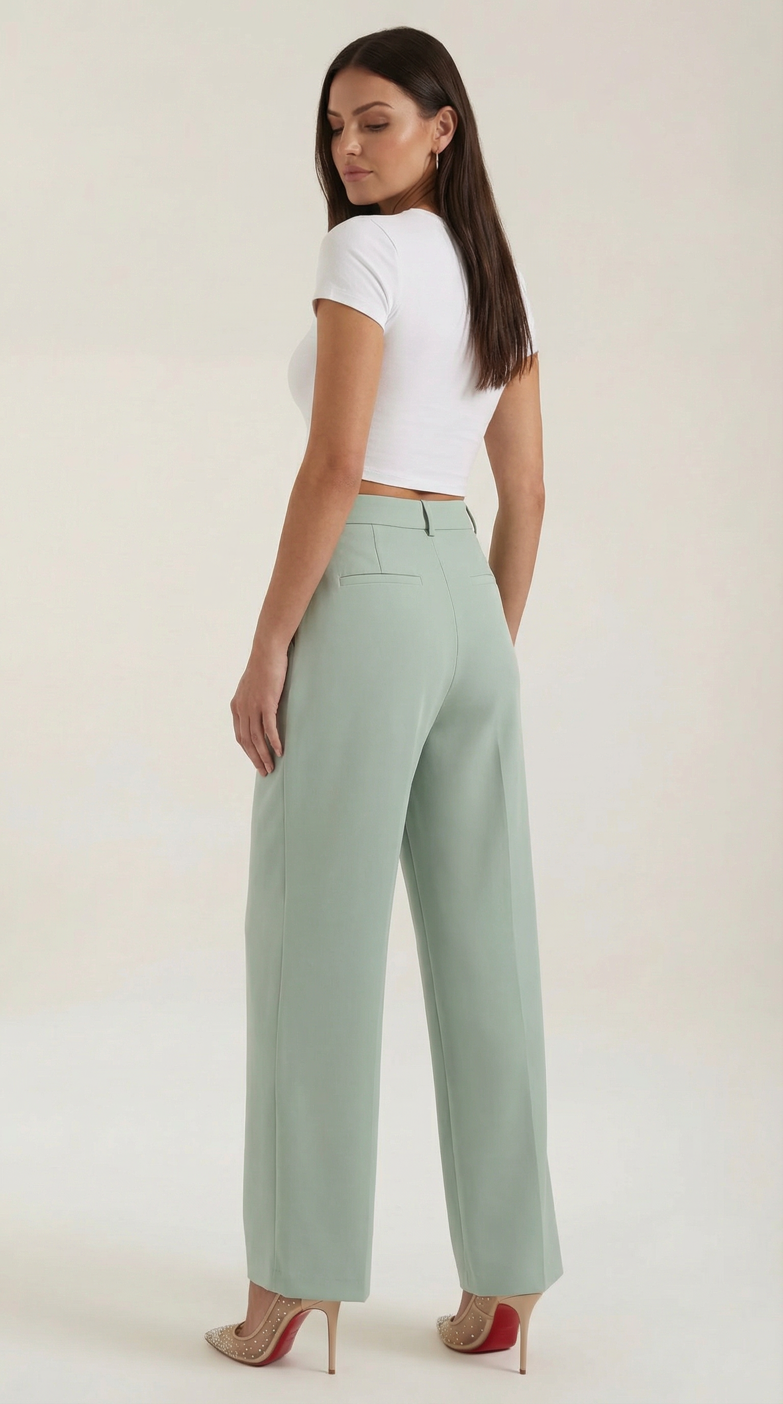 Pantalón de pierna ancha de caída fluida