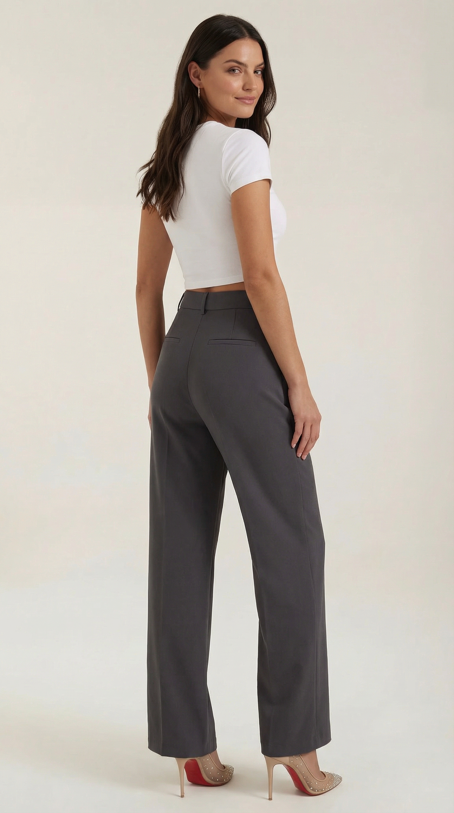 Pantalón de pierna ancha de caída fluida