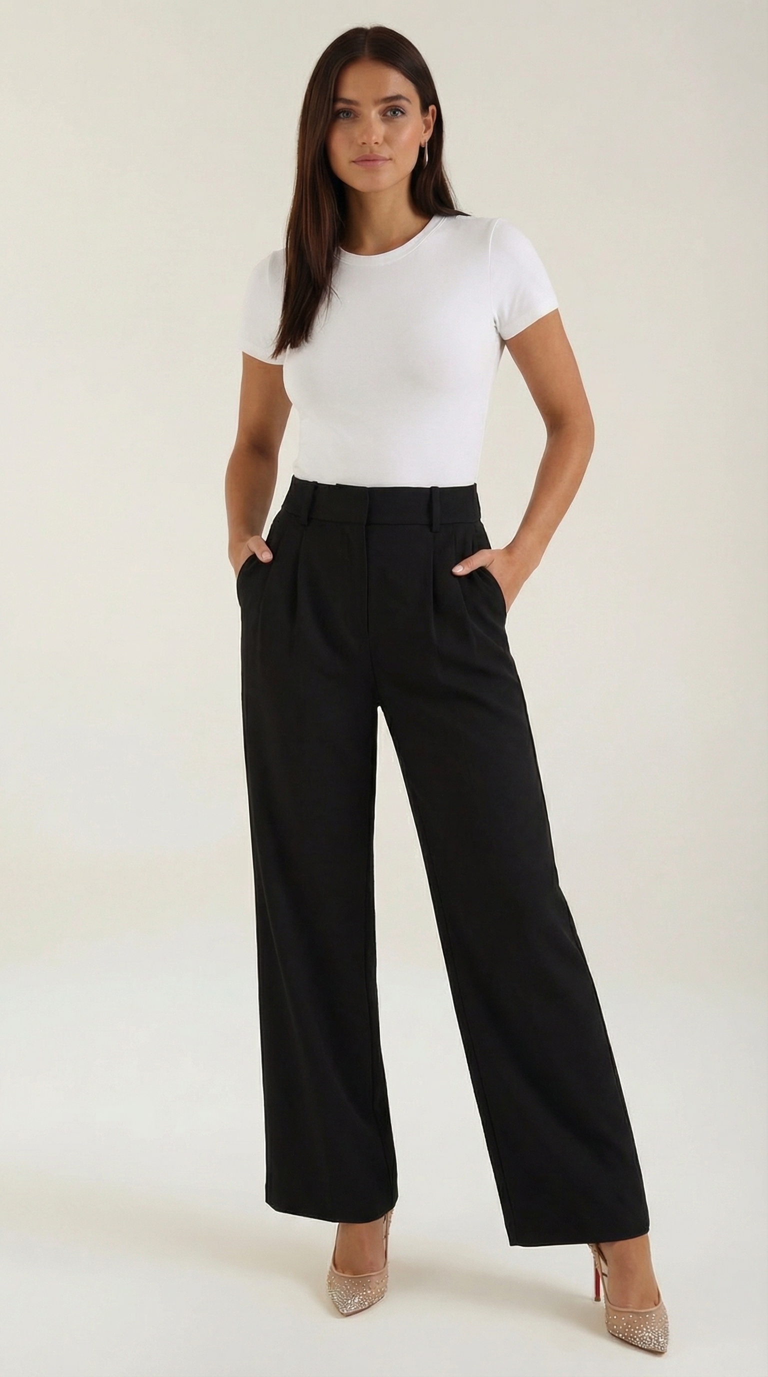 Pantalón de pierna ancha de caída fluida