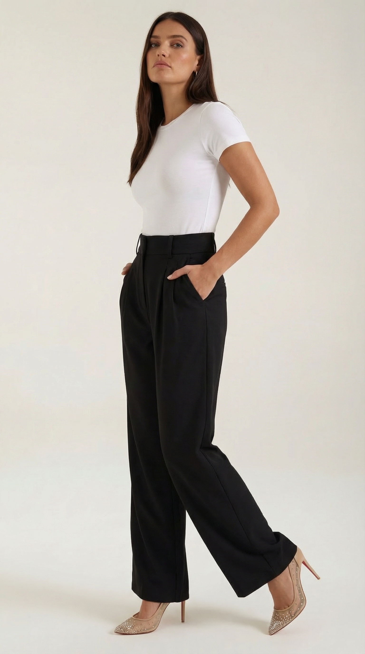 Pantalón de pierna ancha de caída fluida