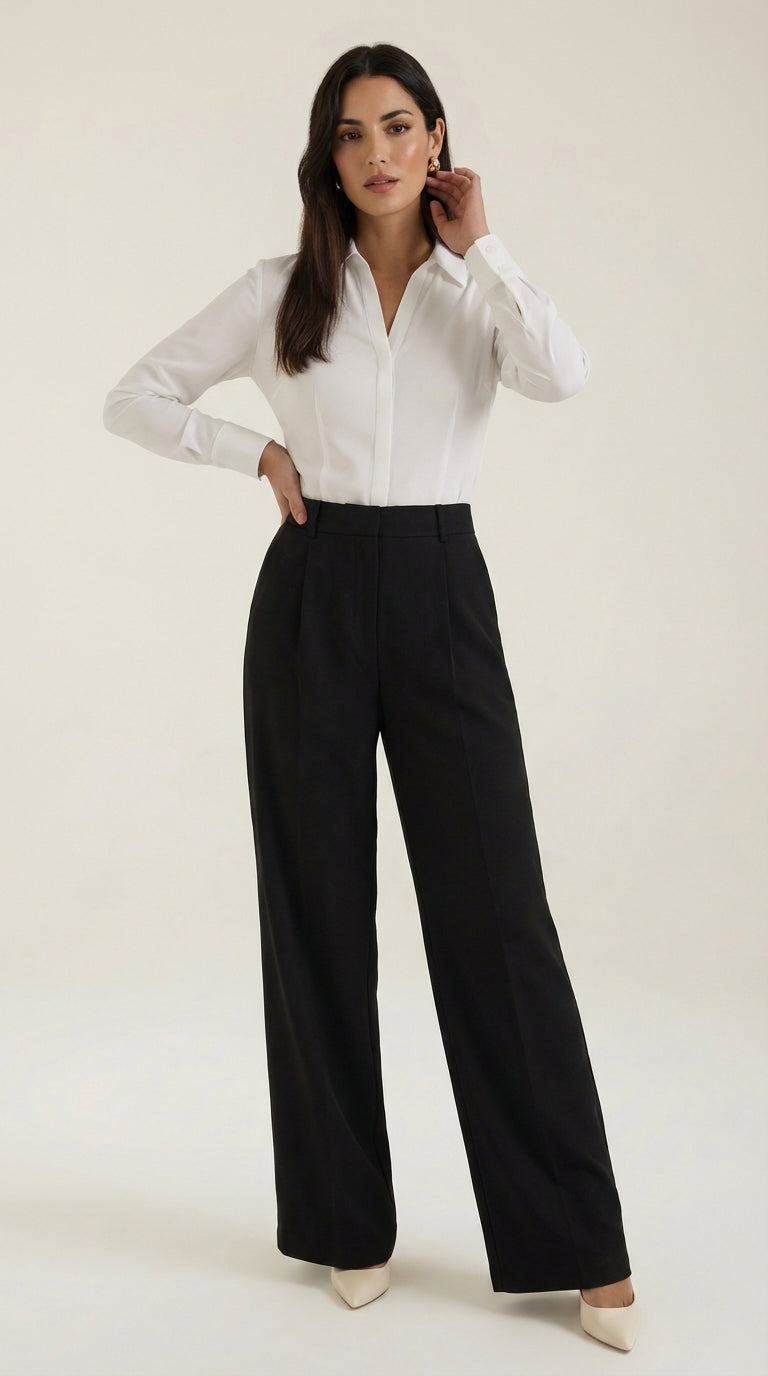 Pantalón de pierna ancha de diseño minimalista