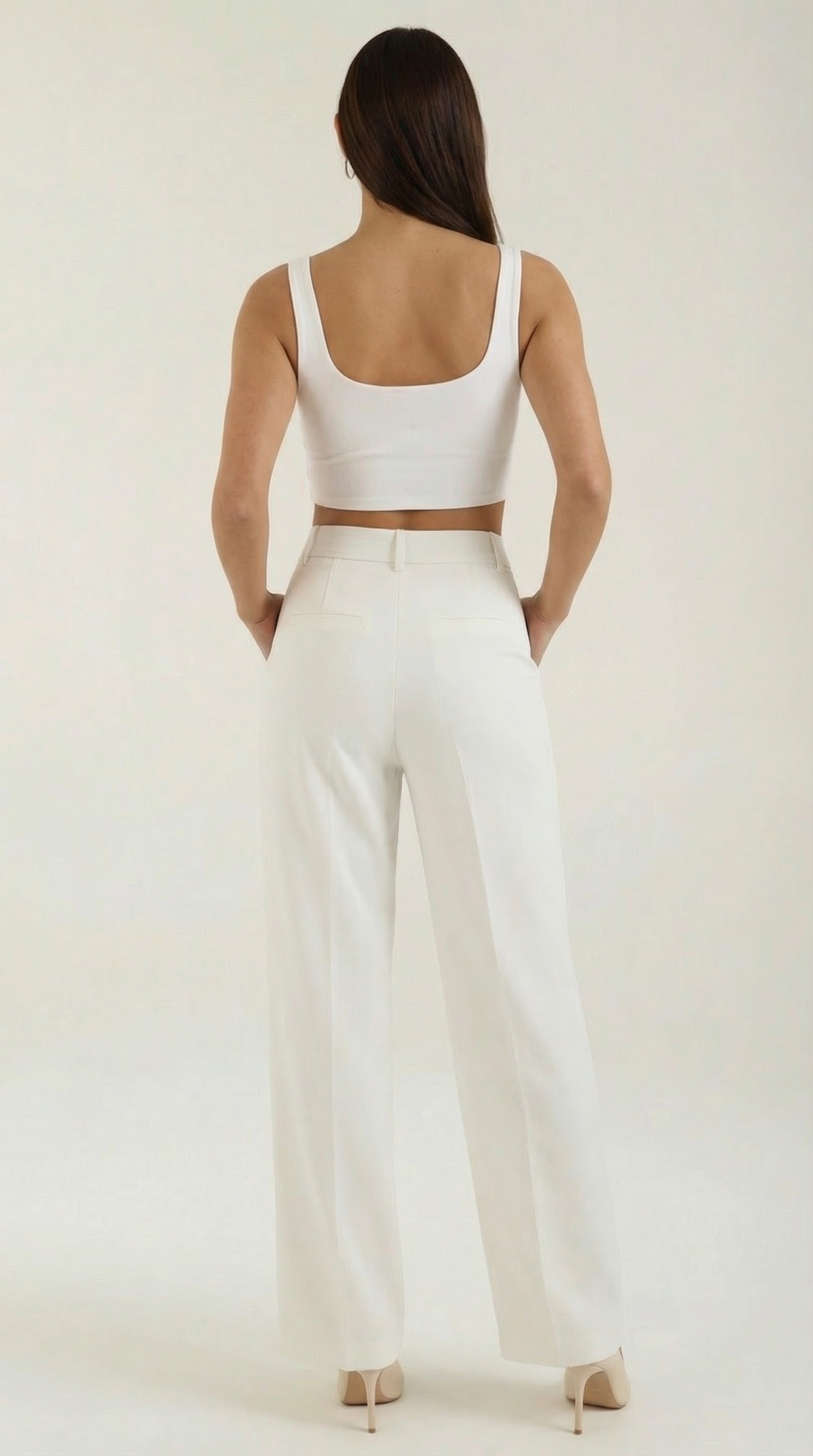 Pantalones de oficina de pierna ancha