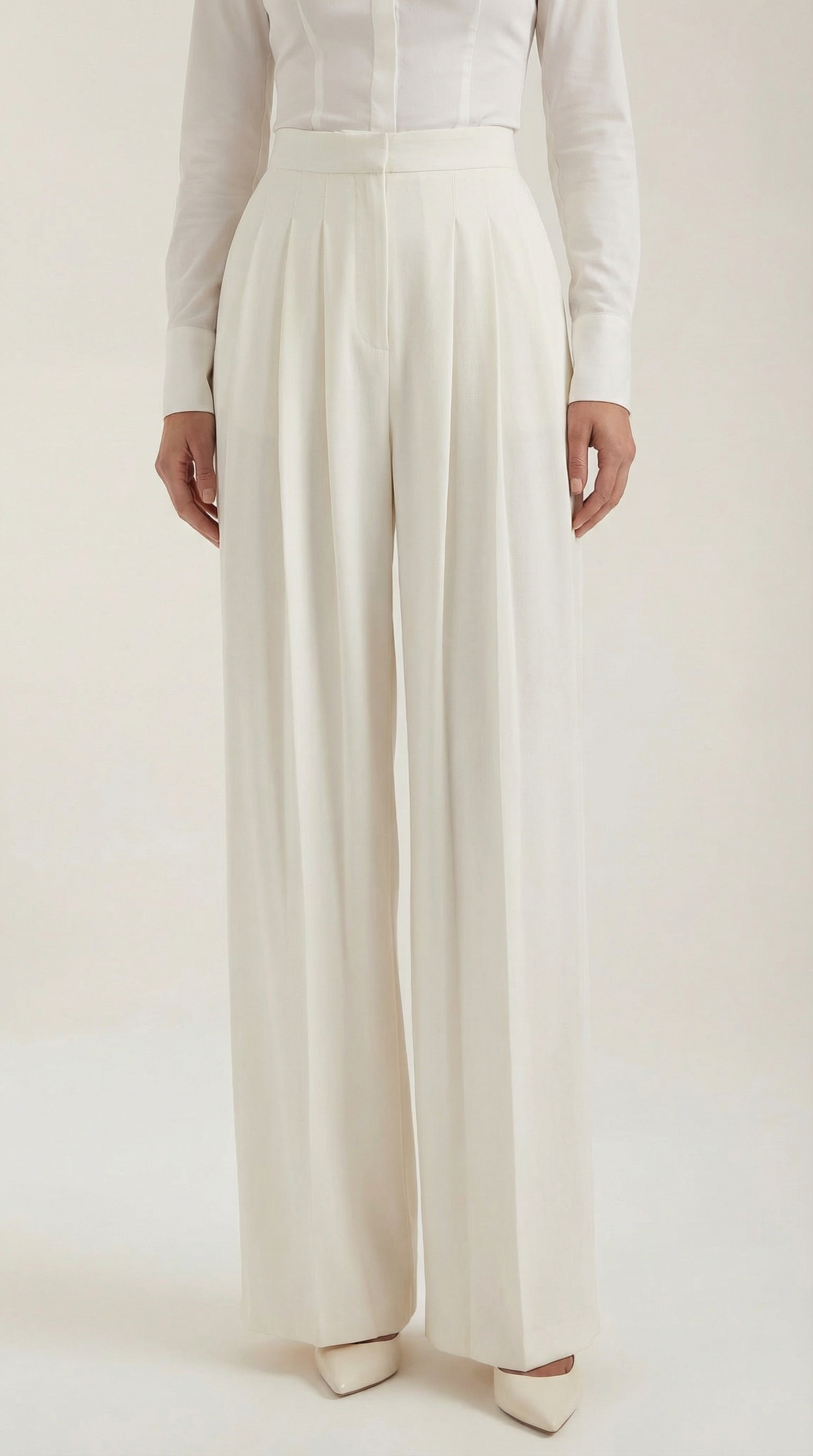 Pantalones plisados de estilo elegante