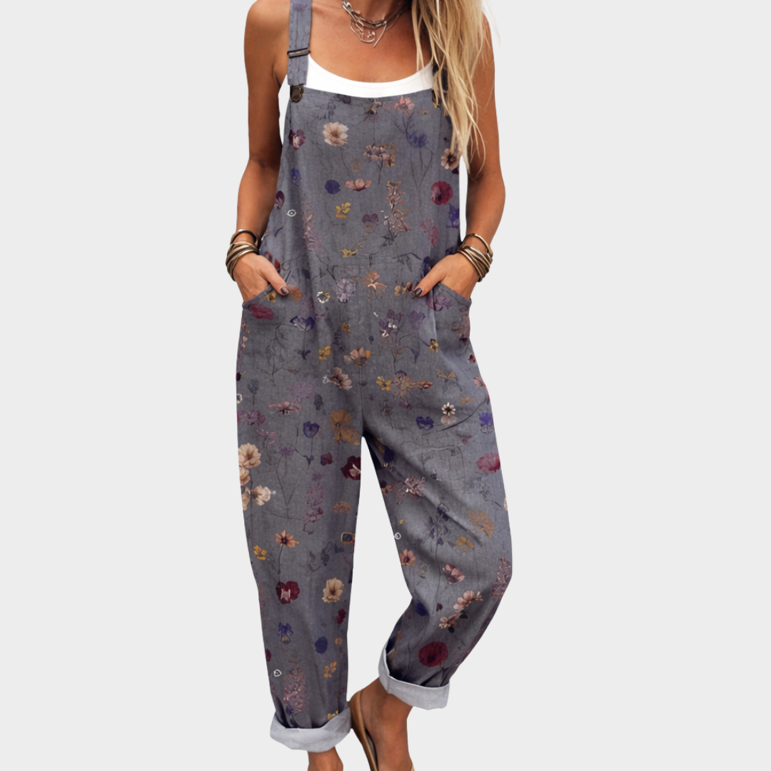 Rebecca | Peto con flores bohemias grises