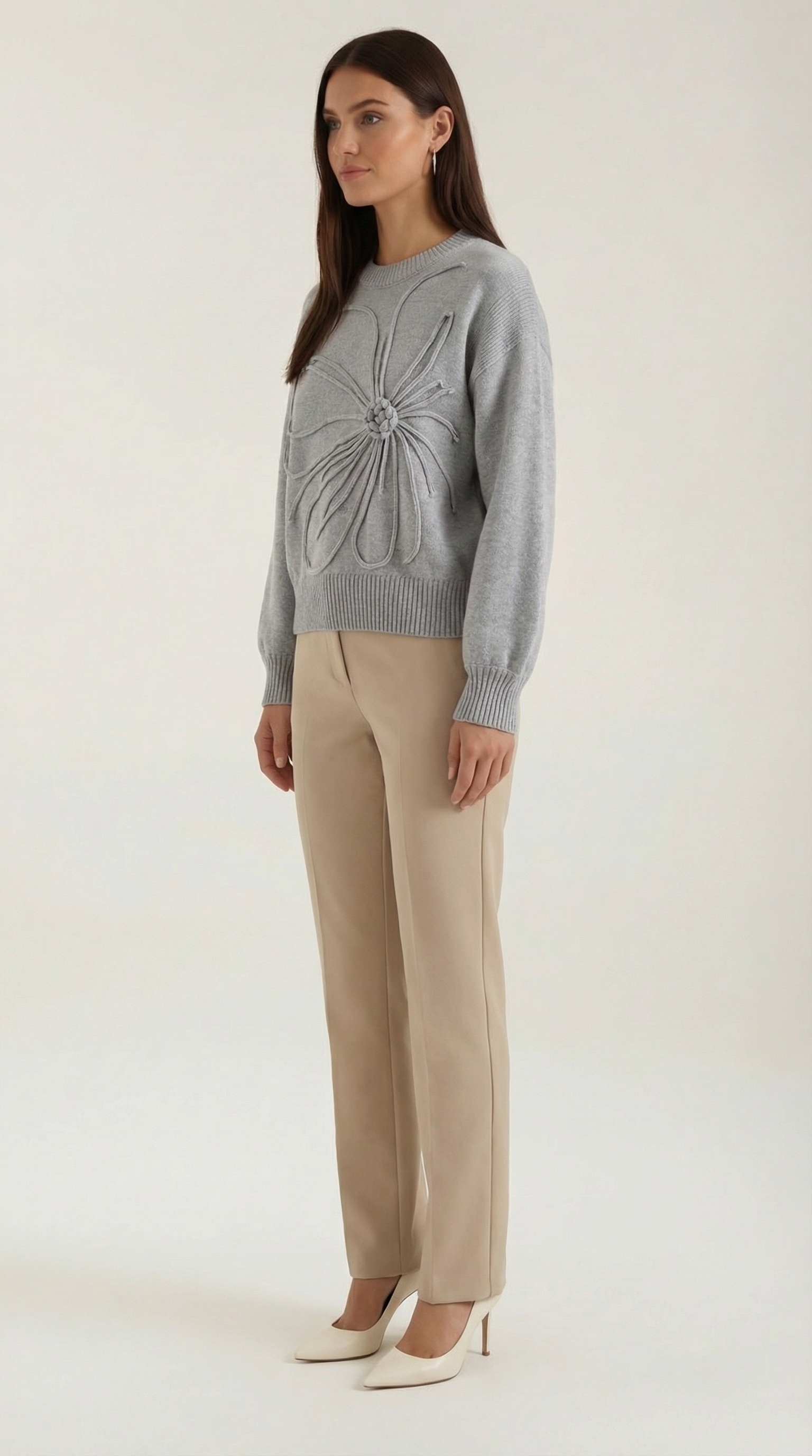 Suéter Floral de Estilo Delicado