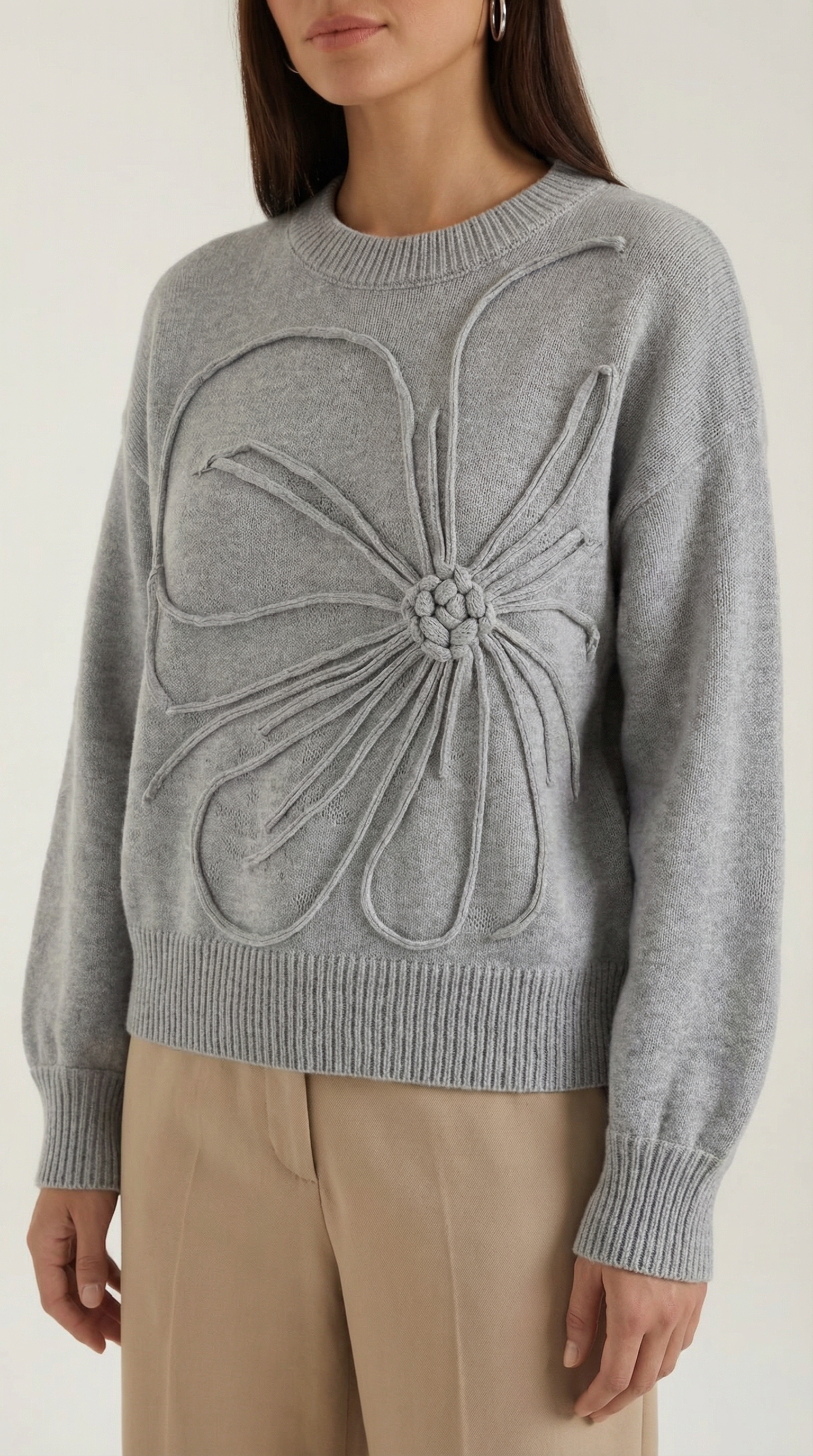 Suéter Floral de Estilo Delicado