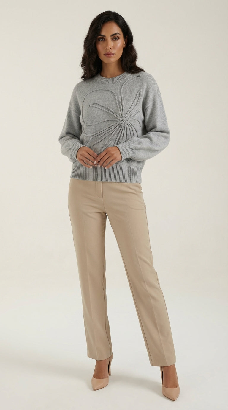 Suéter Floral de Estilo Delicado