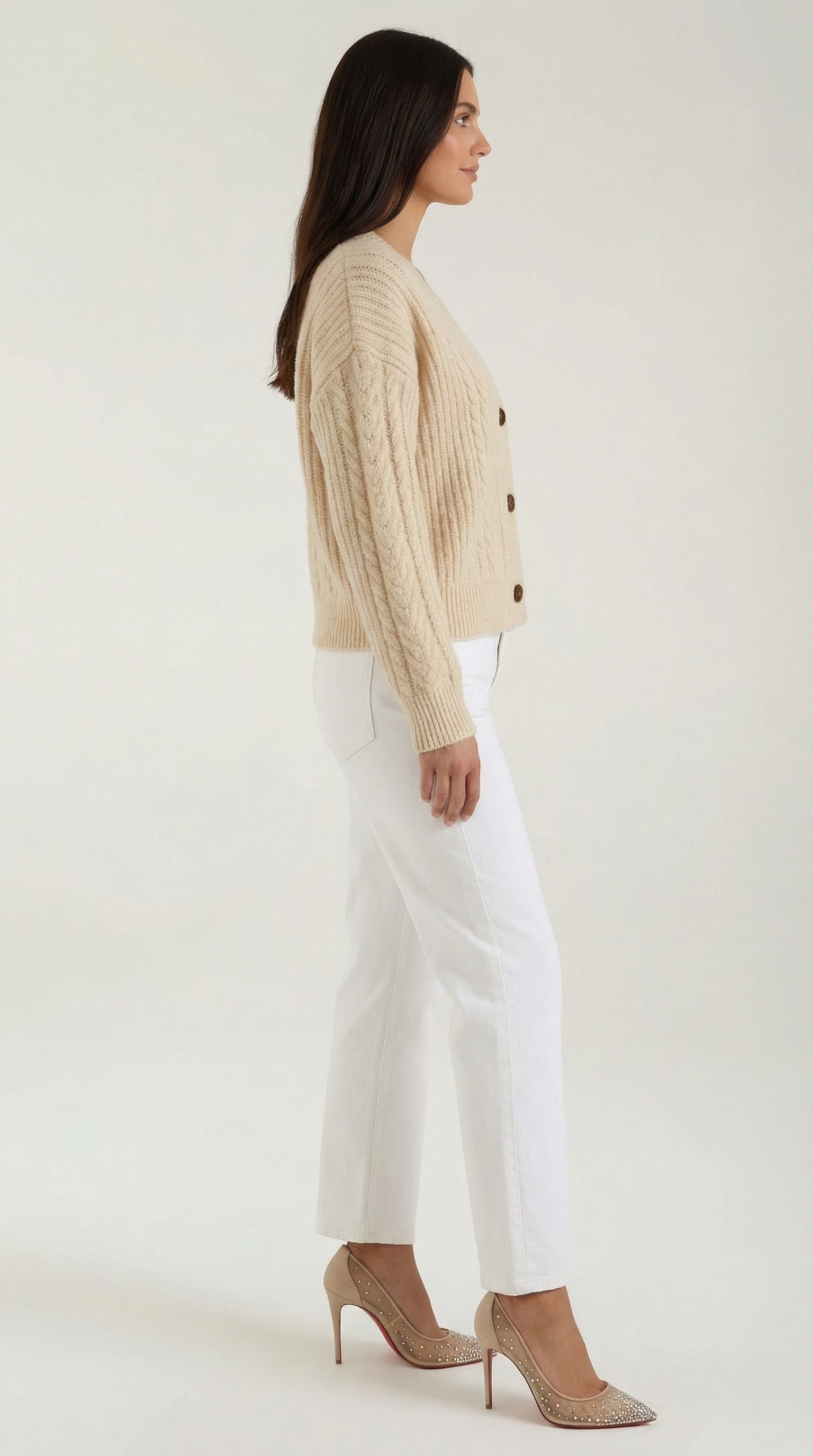 Suéter oversize de punto con diseño de trenzas