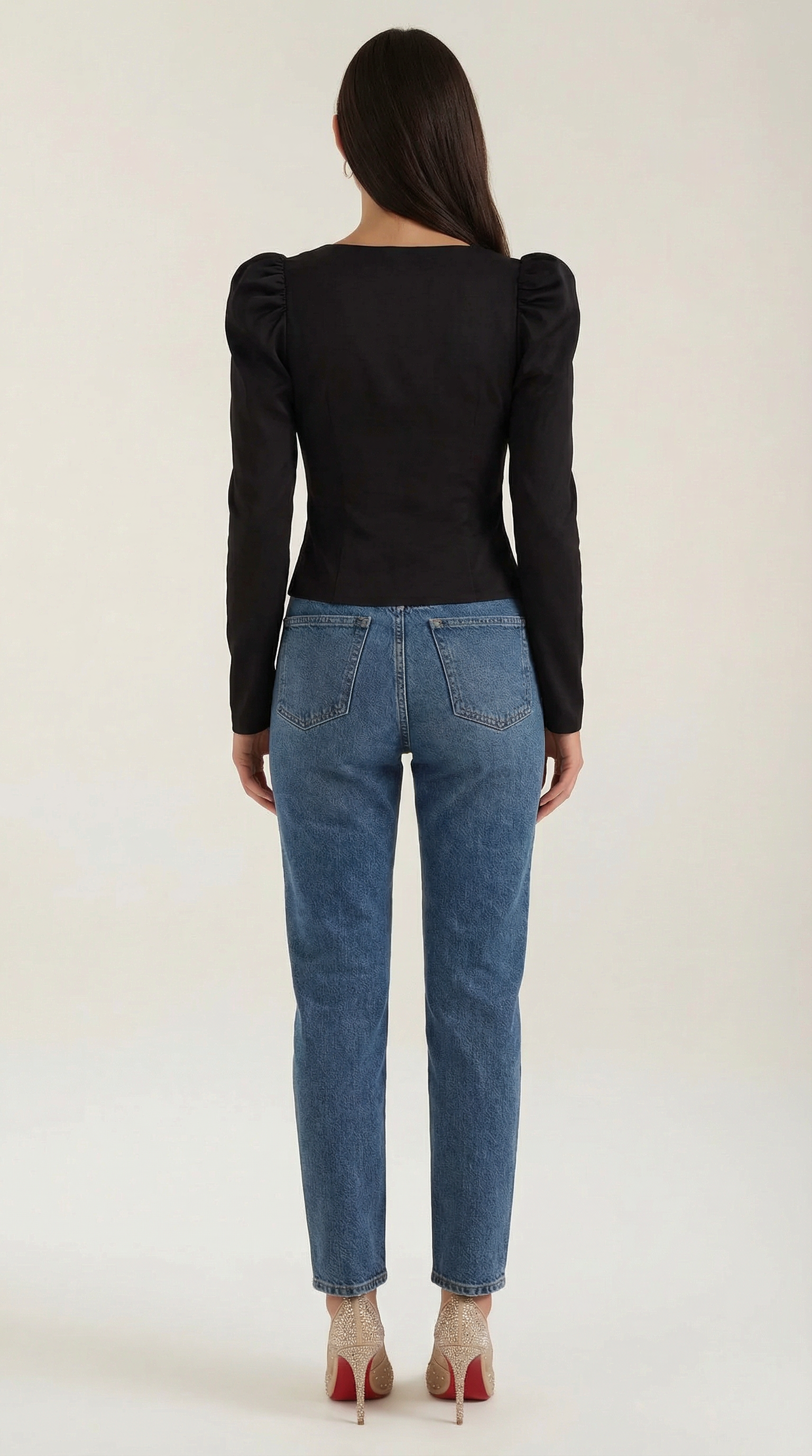 Top con mangas abullonadas y caída fluida