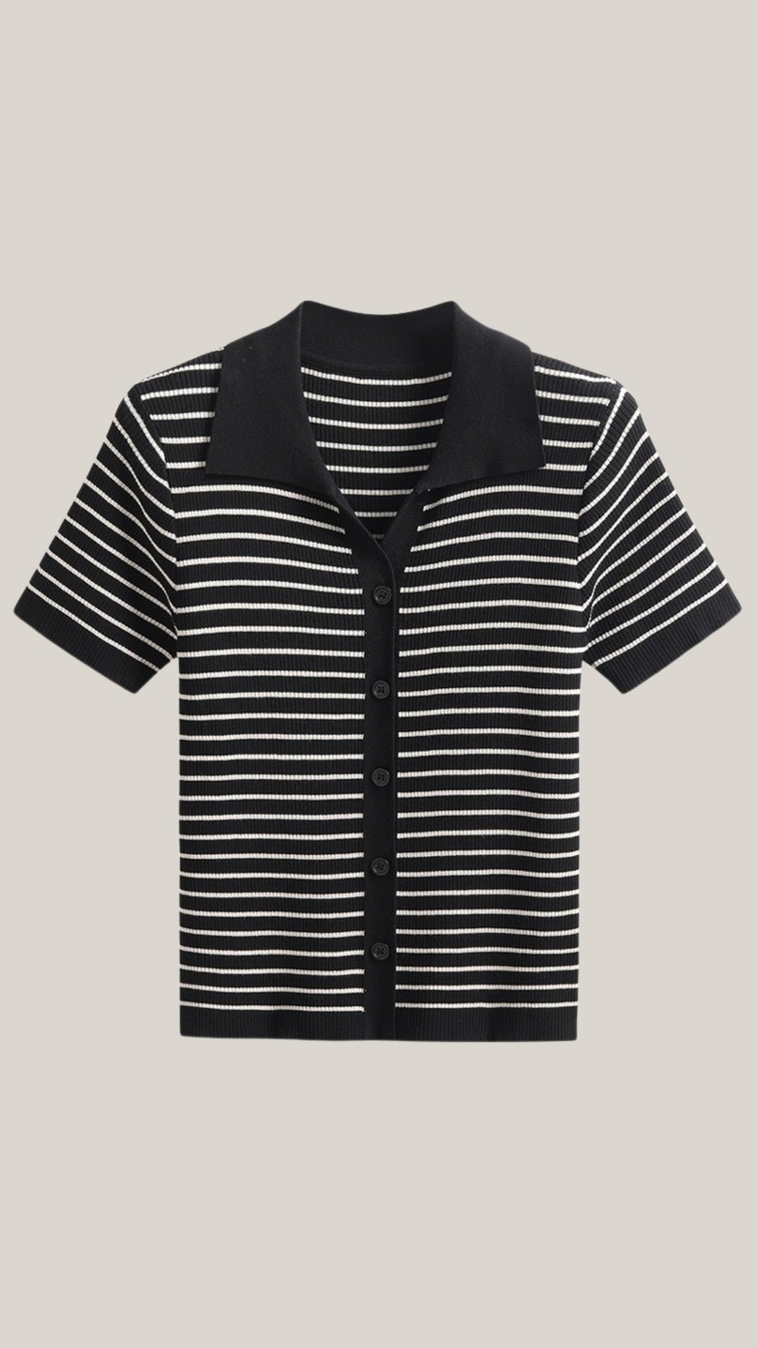 Top polo rayado de inspiración clásica