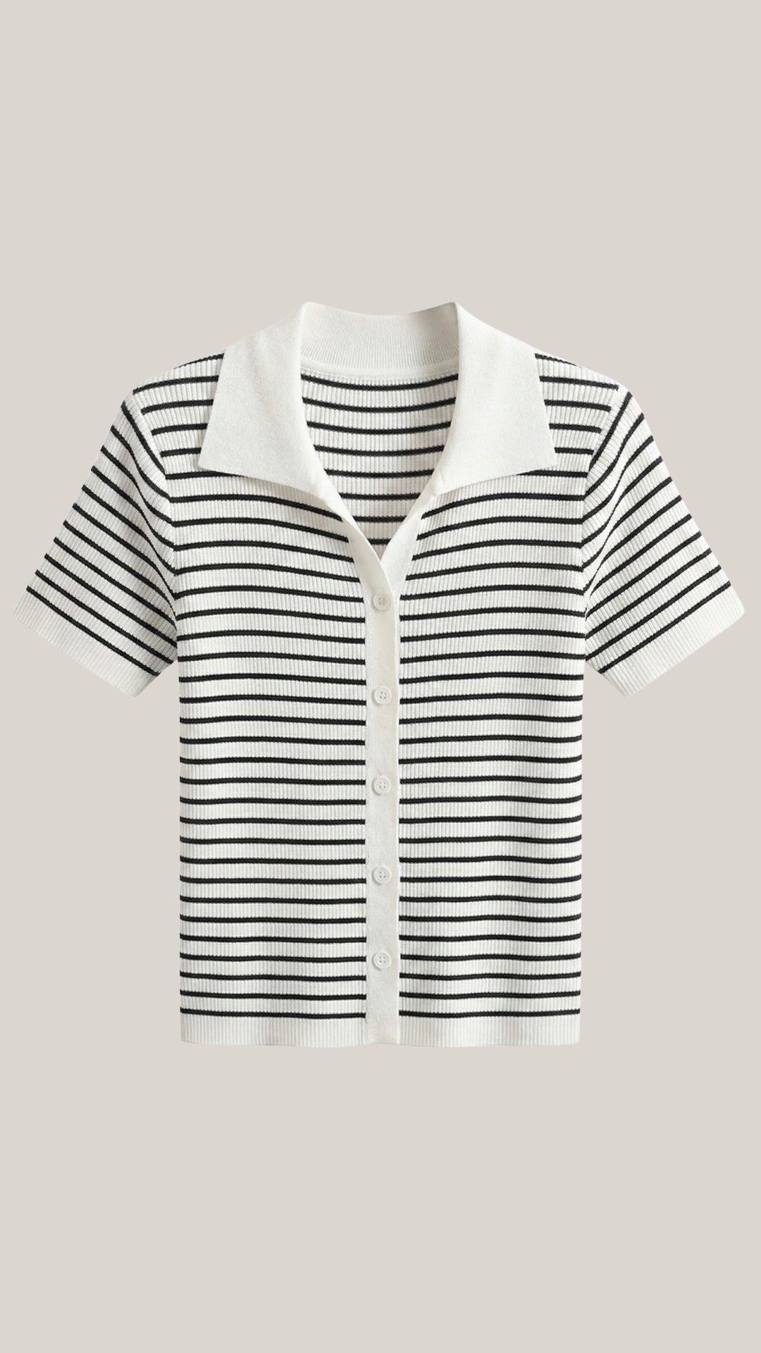 Top polo rayado de inspiración clásica