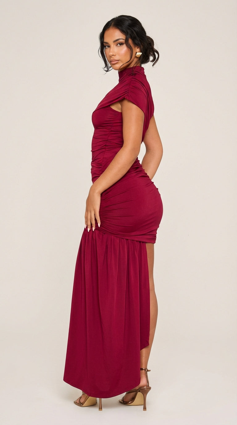 Vestido Mini Asimétrico Drapado