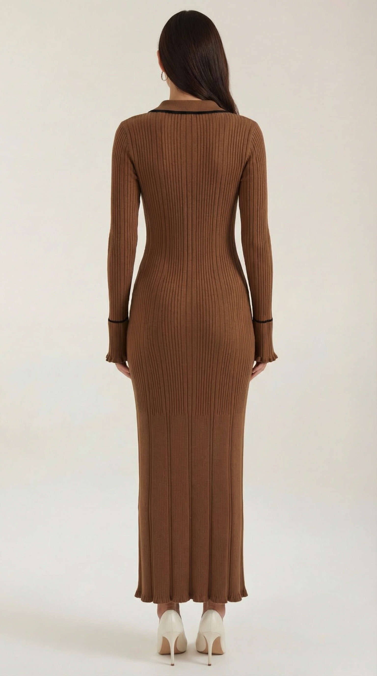 Vestido maxi ajustado de silueta definida