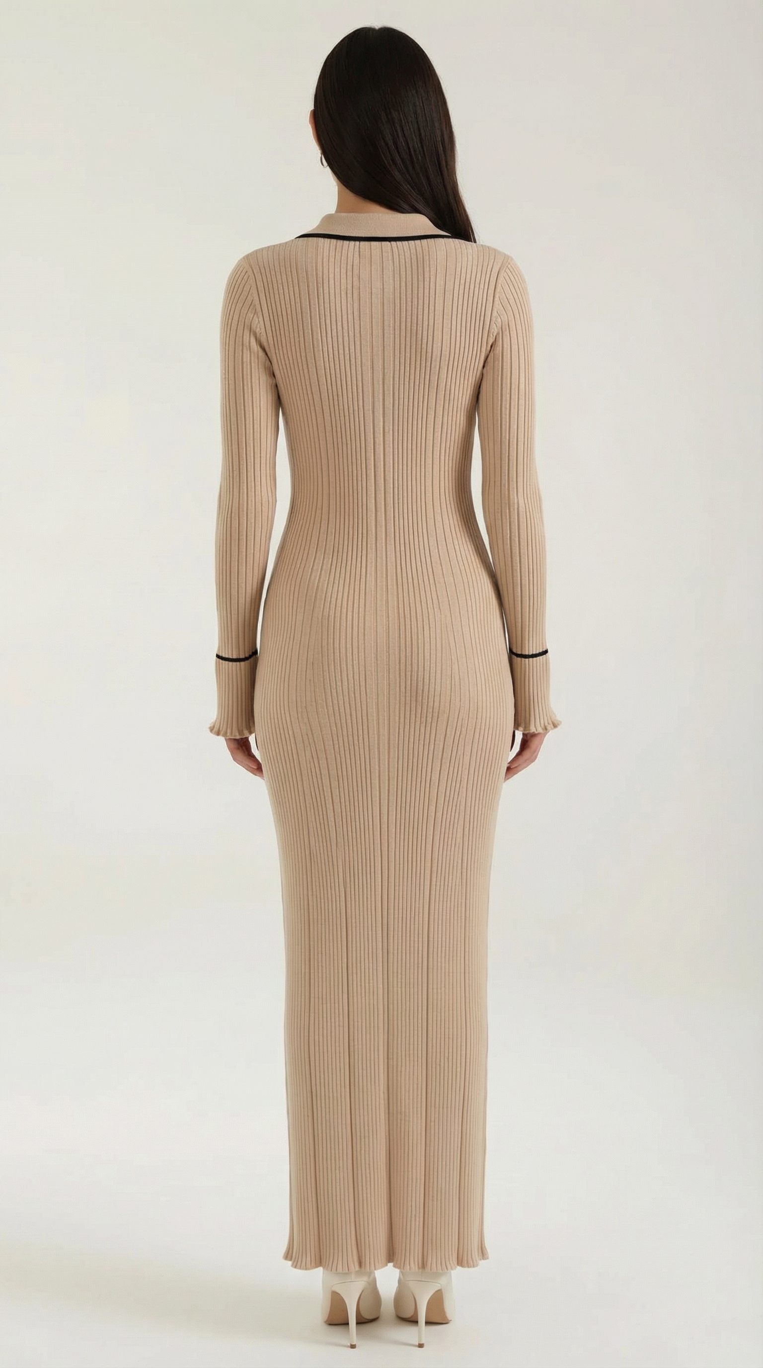Vestido maxi ajustado de silueta definida