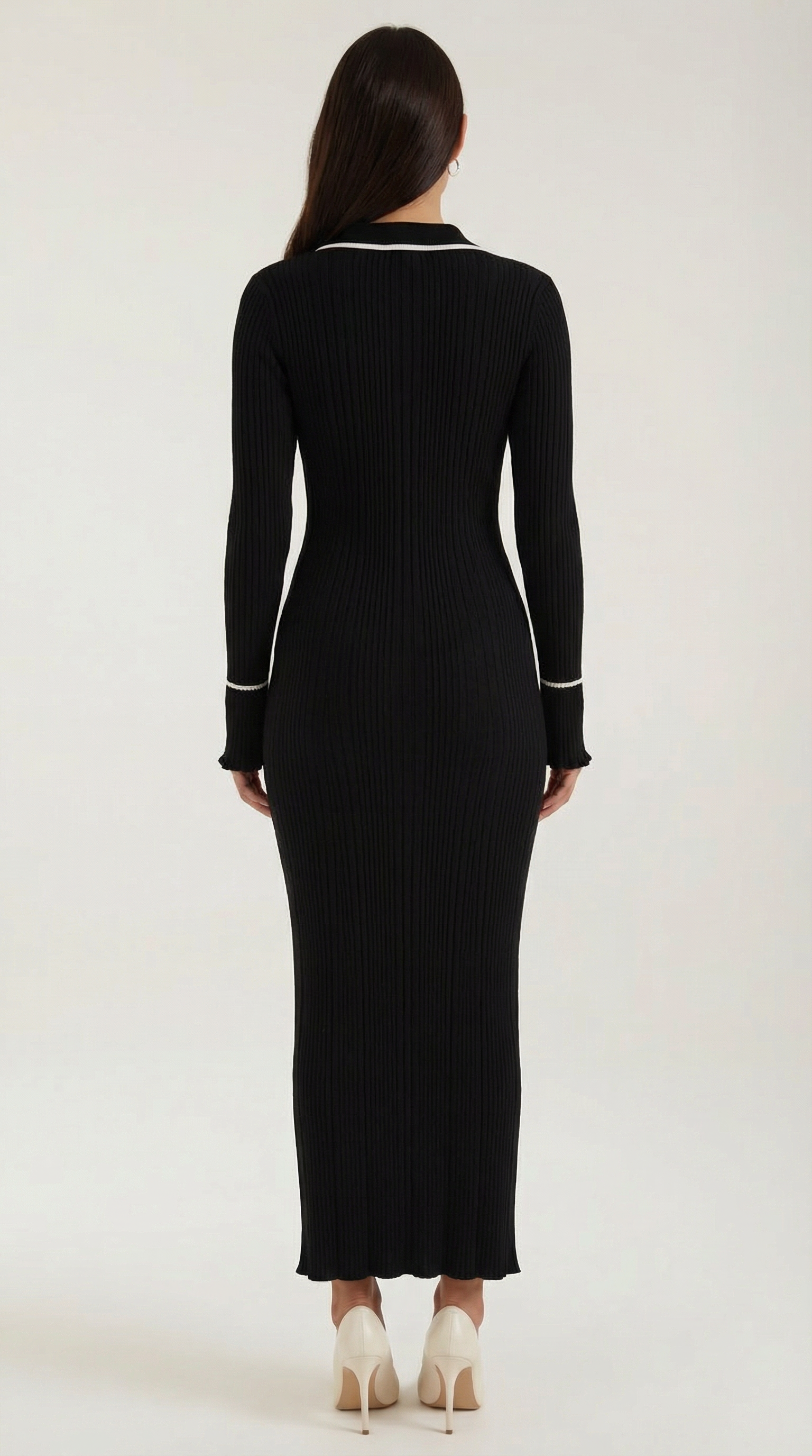Vestido maxi ajustado de silueta definida