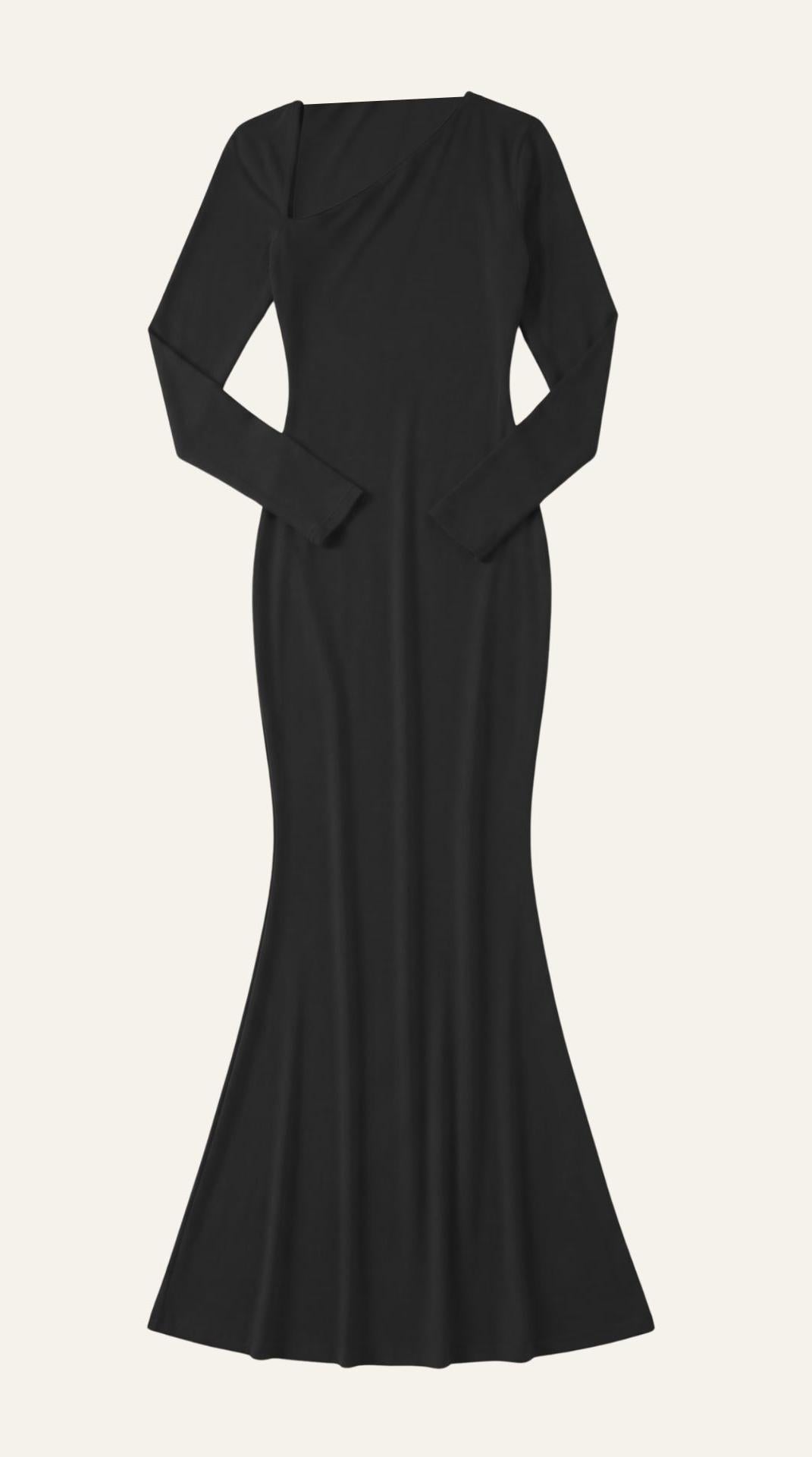 Vestido maxi bodycon de corte largo
