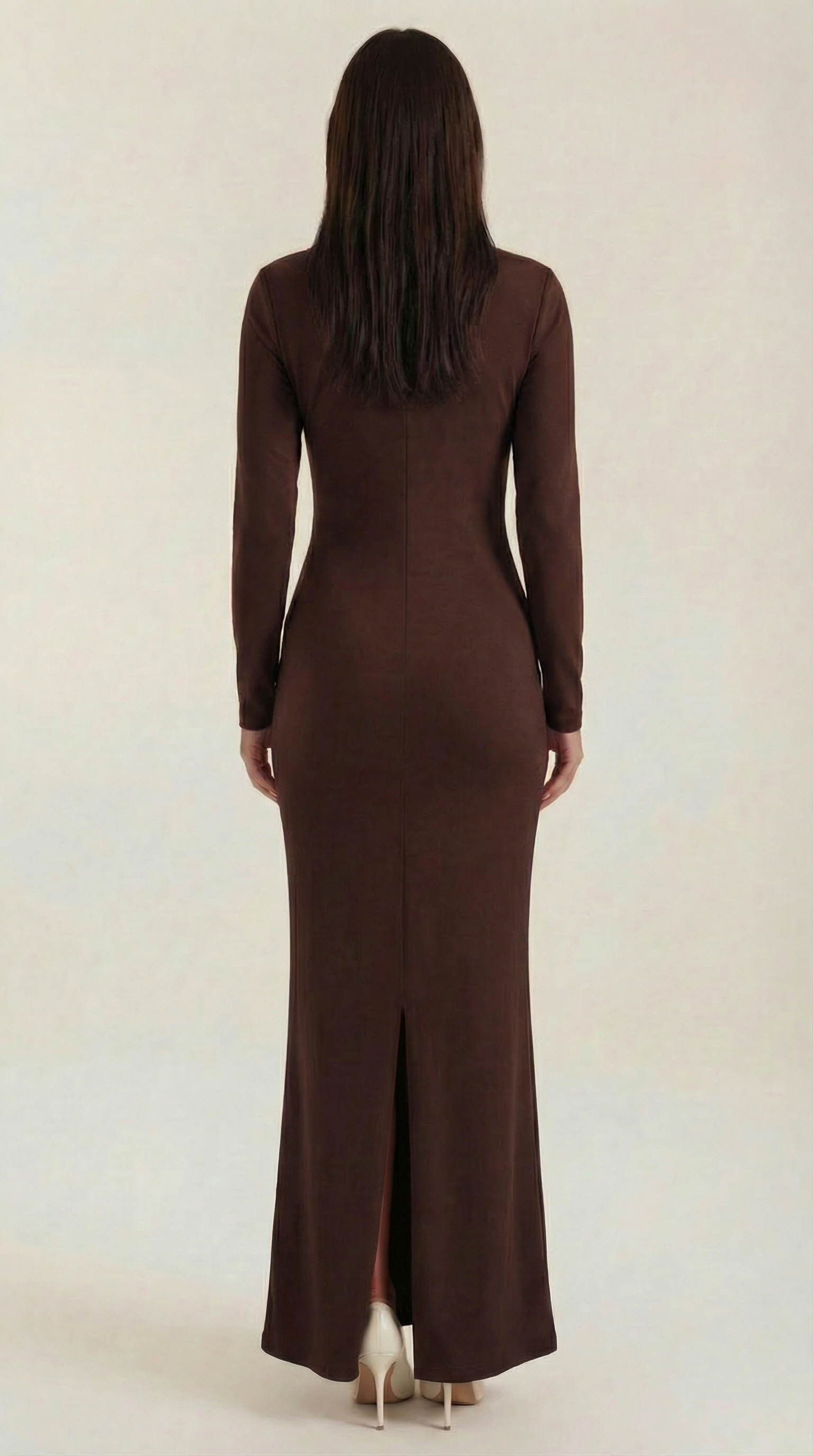 Vestido maxi bodycon de corte largo