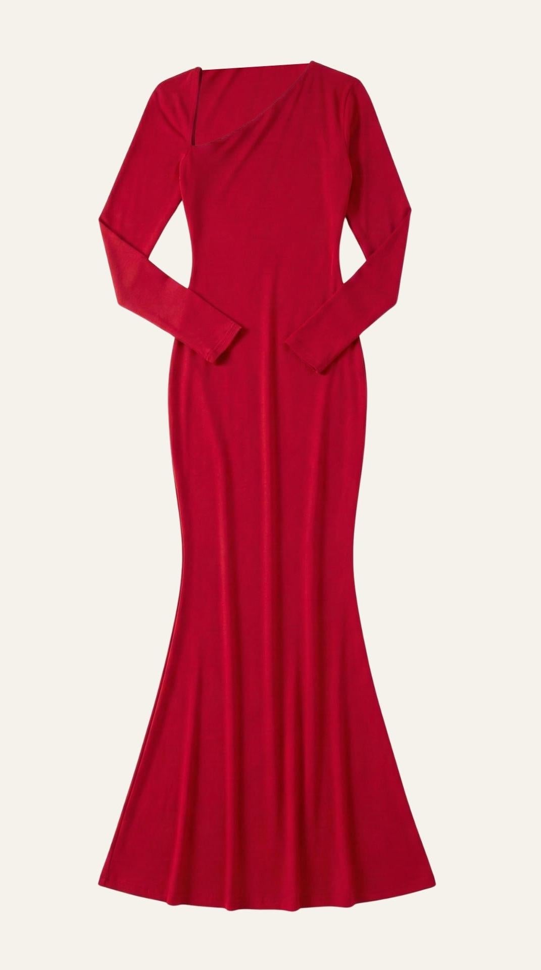 Vestido maxi bodycon de corte largo