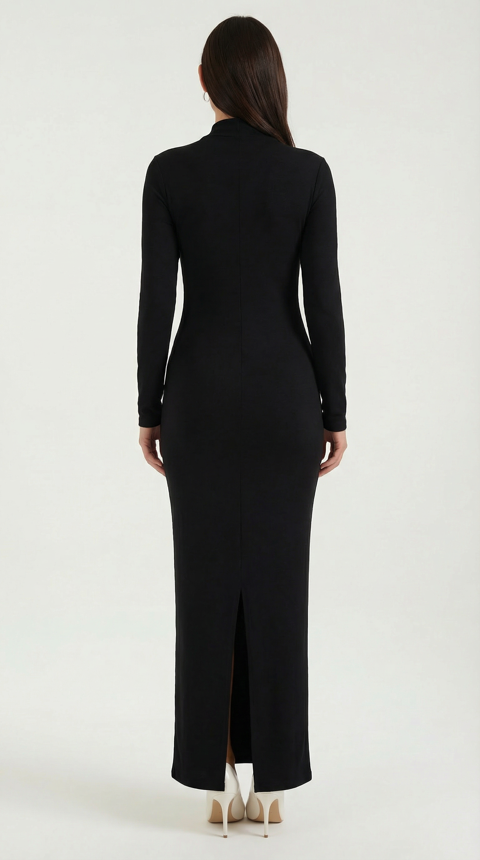 Vestido maxi bodycon de corte largo