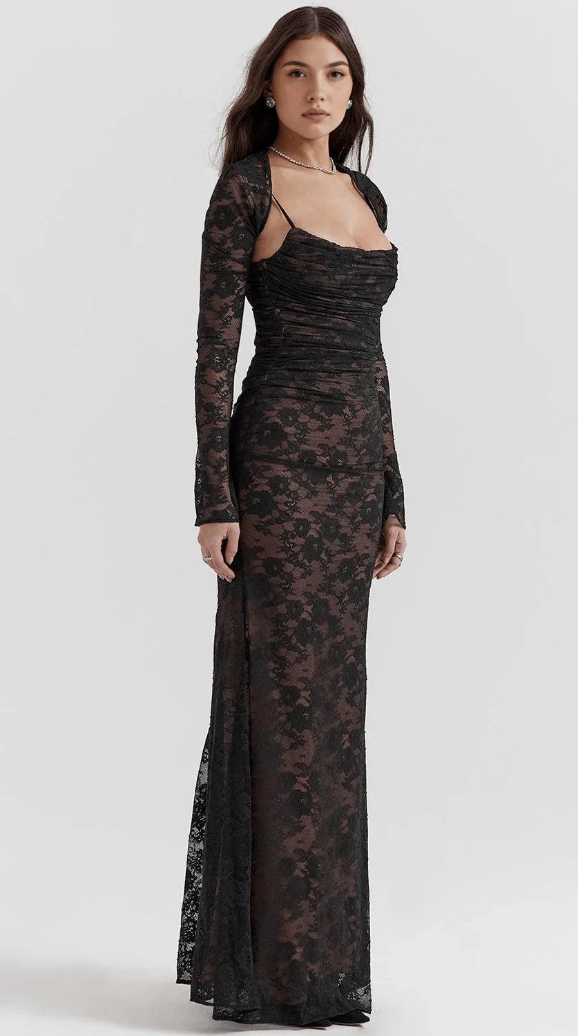 Vestido maxi de corte fluido elegante