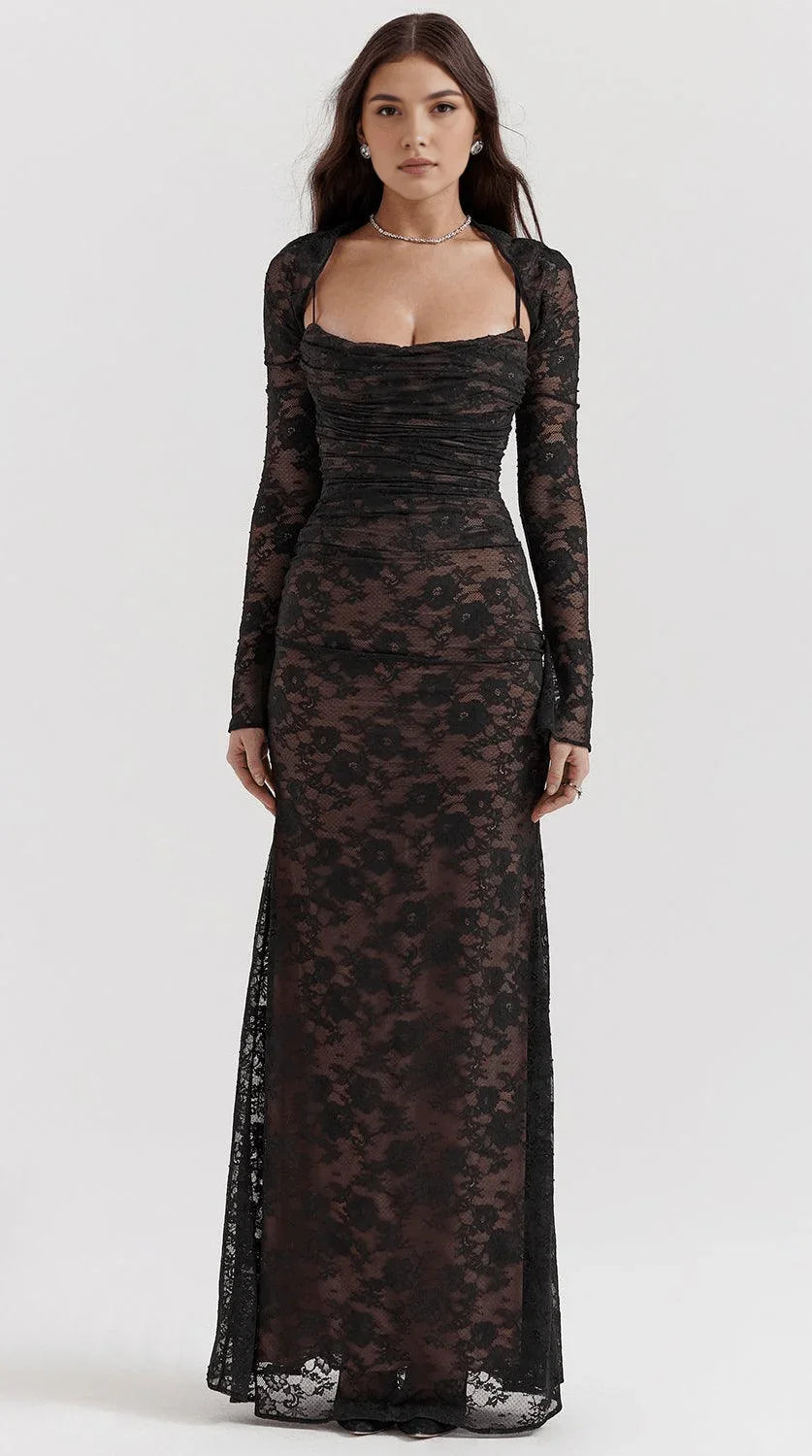 Vestido maxi de corte fluido elegante
