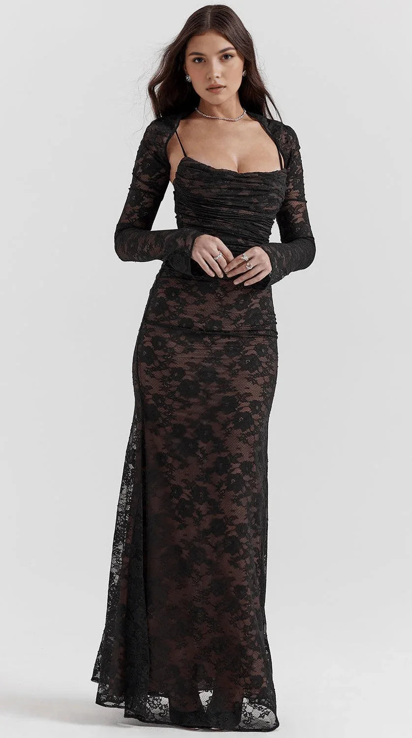 Vestido maxi de corte fluido elegante
