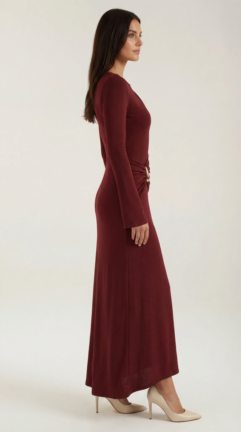 Vestido maxi de corte largo elegante