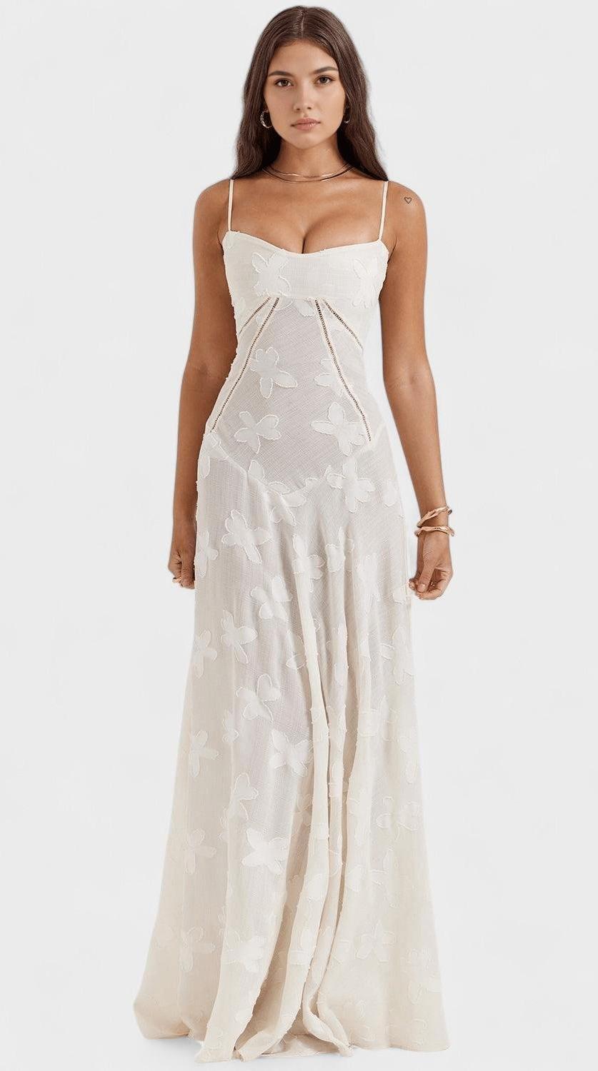 Vestido maxi de silueta fluida y drapeado