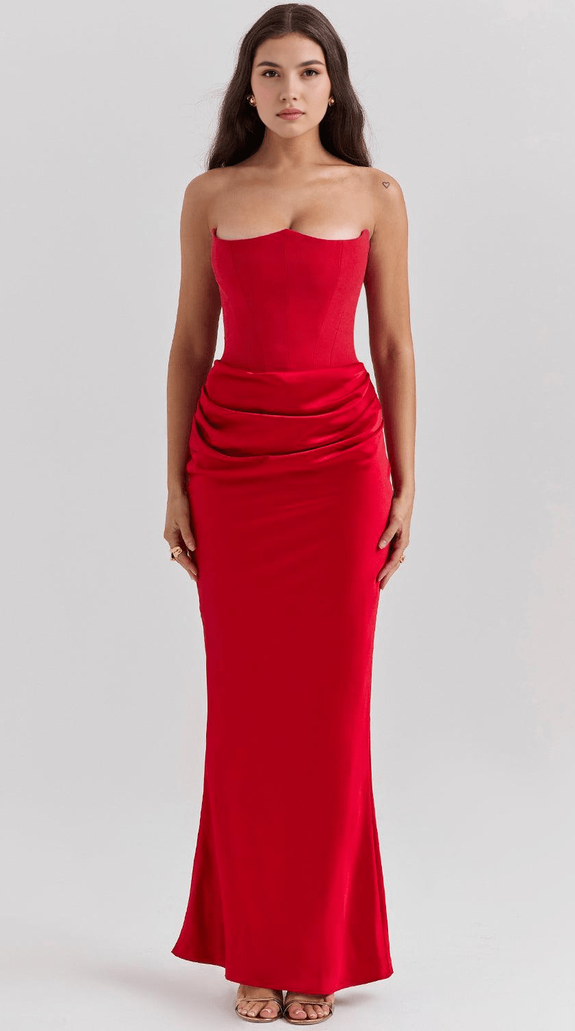 Vestido maxi fluido de caída elegante