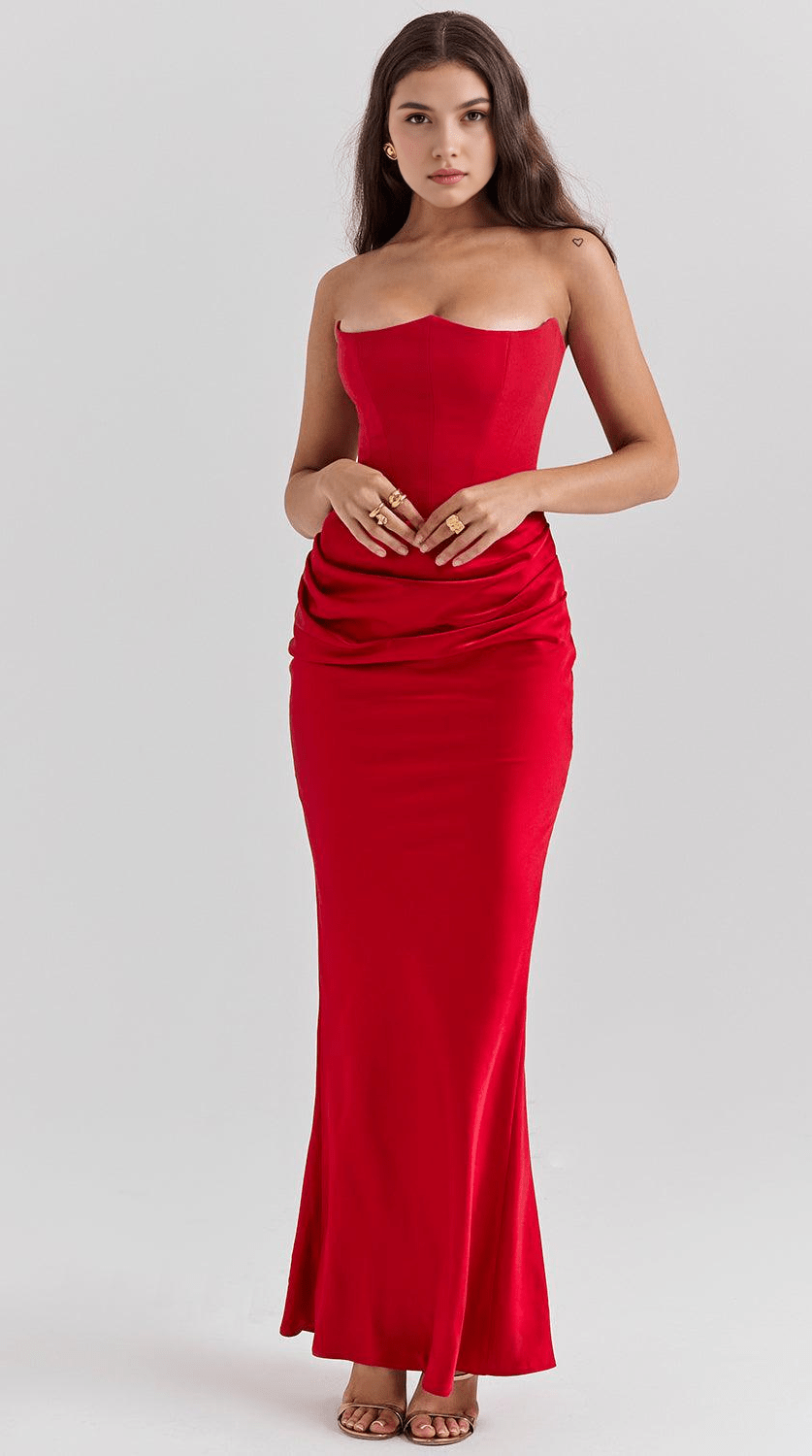 Vestido maxi fluido de caída elegante