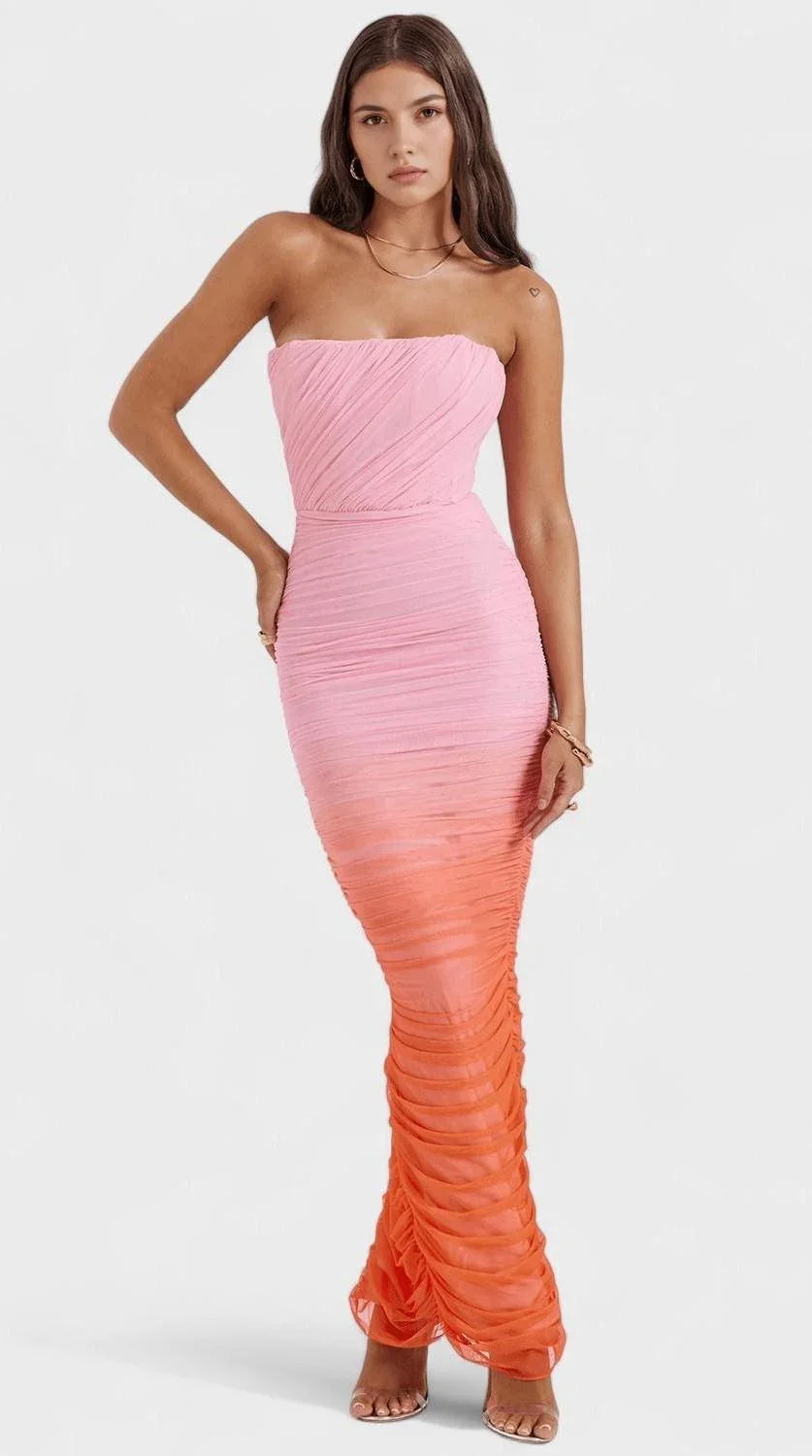Vestido maxi ligero de silueta estilizada