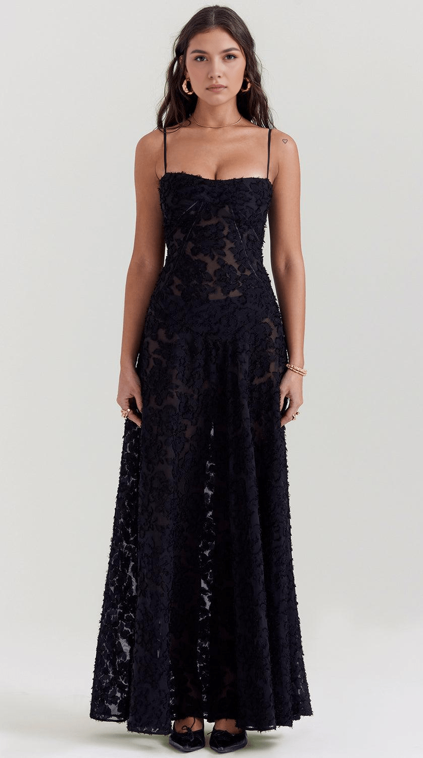 Vestido maxi ligero de silueta fluida