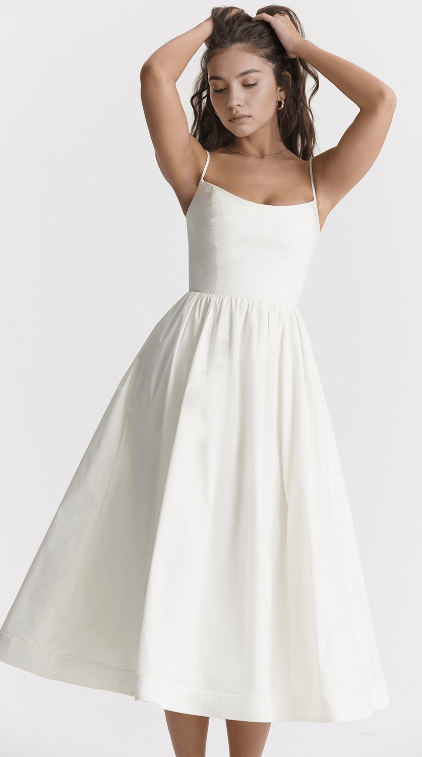 Vestido midi drapeado de estilo sofisticado