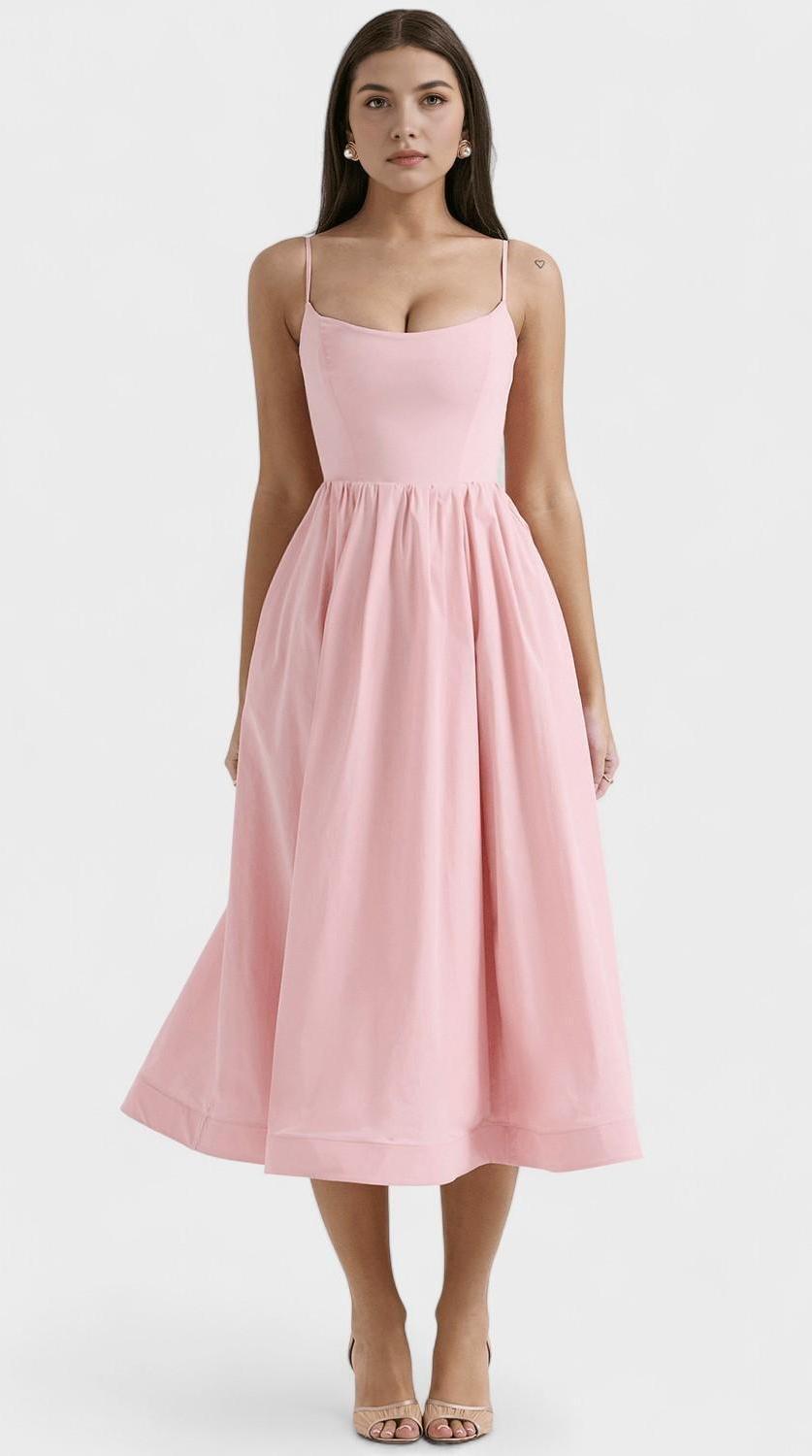 Vestido midi drapeado de estilo sofisticado