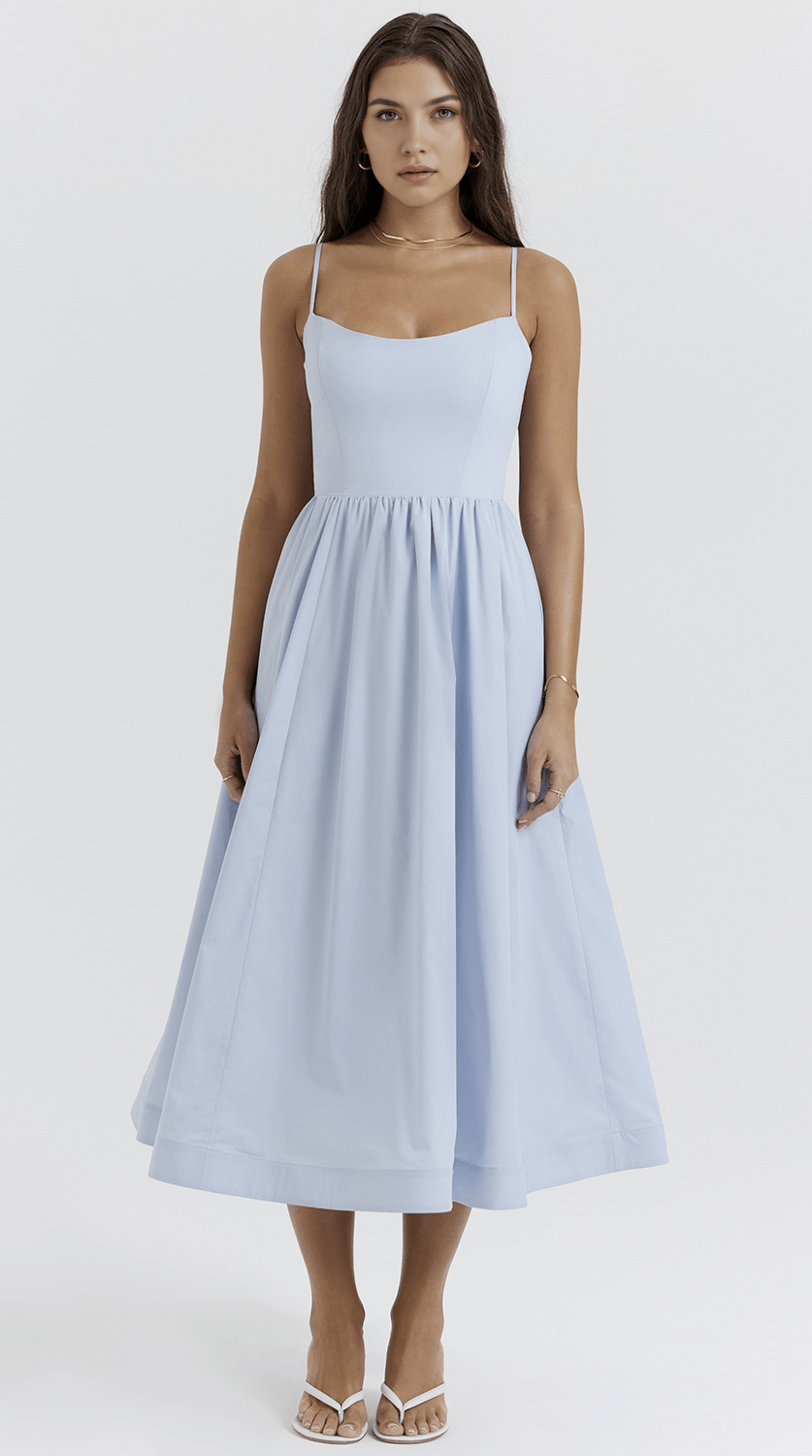 Vestido midi drapeado de estilo sofisticado