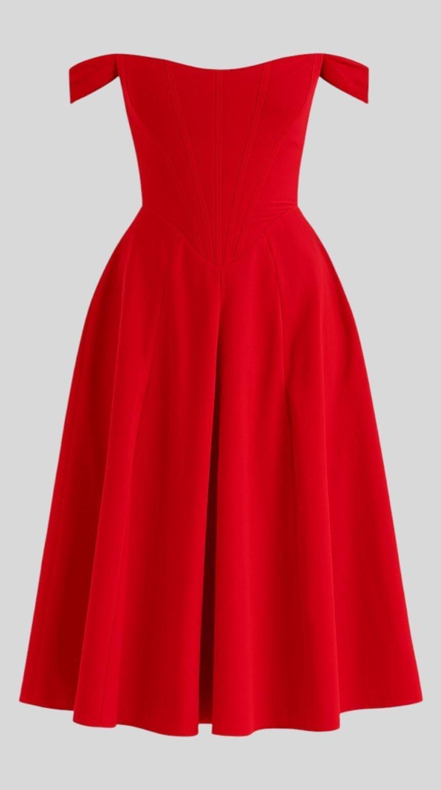 Vestido midi drapeado de silueta atemporal