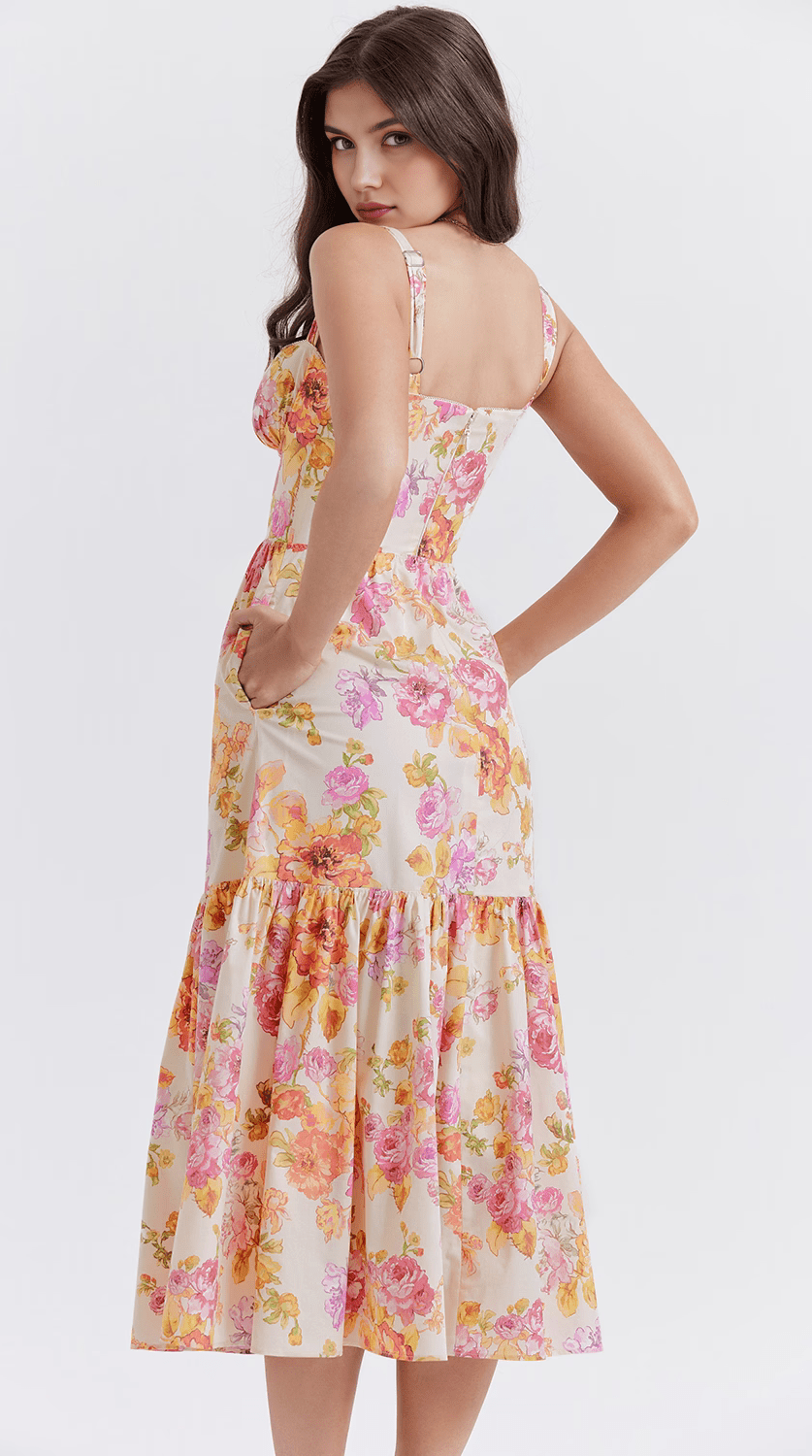 Vestido midi drapeado elegante y versátil
