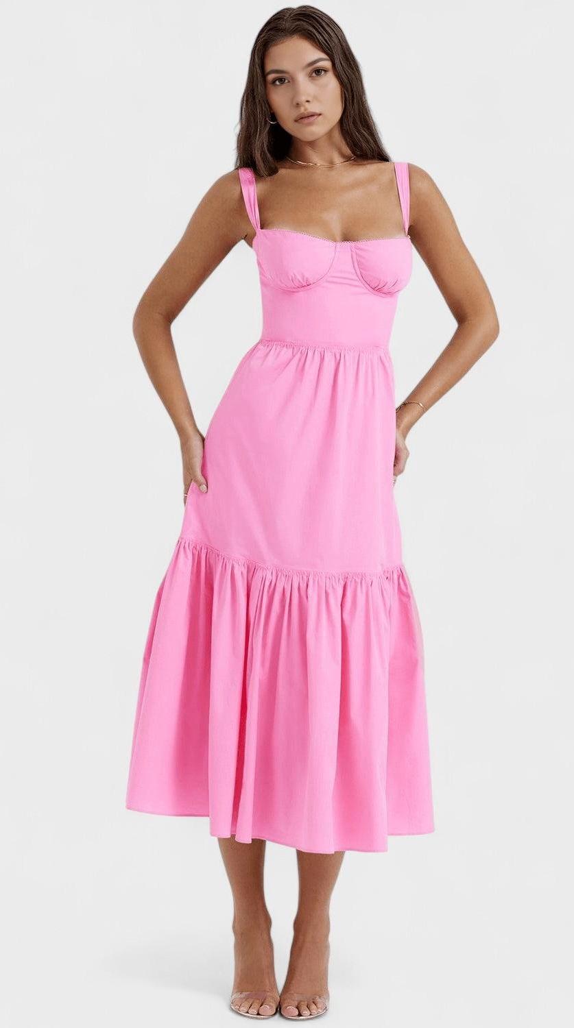 Vestido midi drapeado elegante y versátil