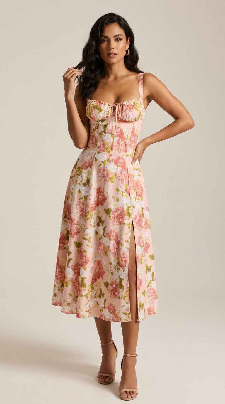 Vestido midi drapeado versátil